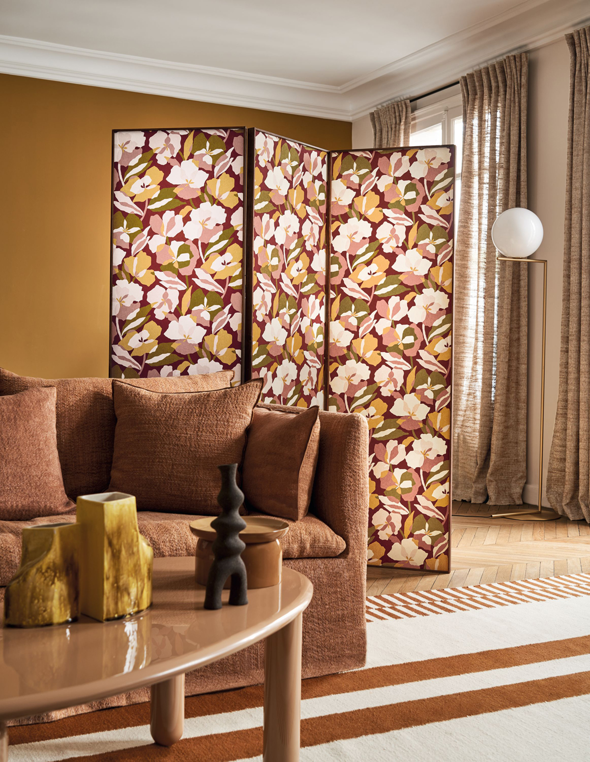 Papier peint Fleur Design Amaryllis bordeaux blush - Jardin Félicia de Casamance | Réf. CAS-76580916