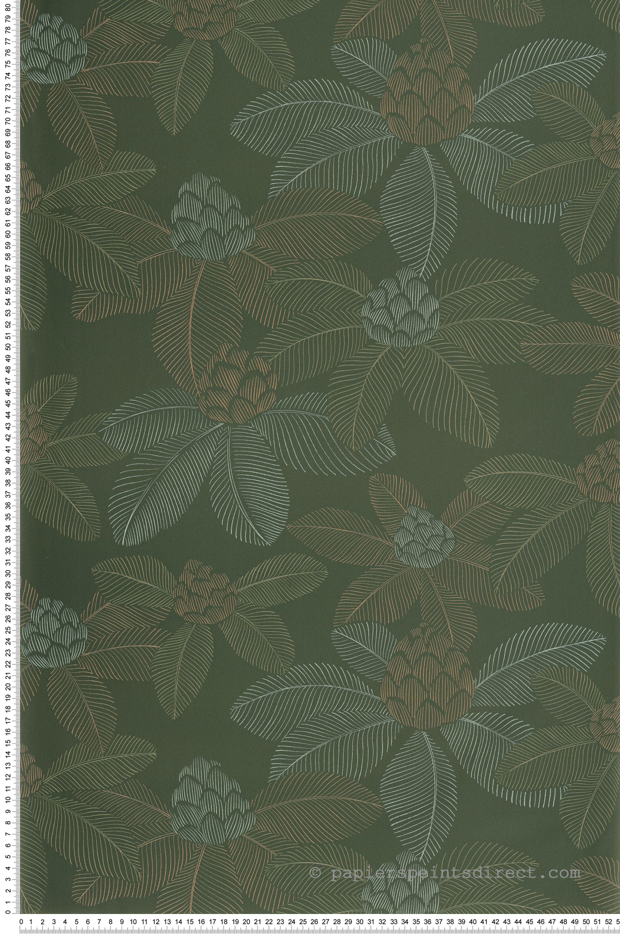 Papier peint Palmier Tropical Lotus vert anglais - Art of Botany de Casélio | Réf. AOB106657290