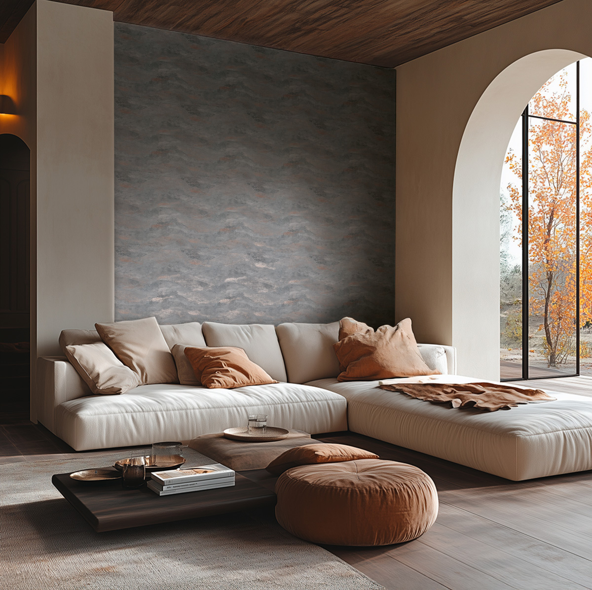 Papier peint Abstrait Coline Paysage gris intense argenté - Metropolitan Stories 4 Hot Spots d'A.S. Création | Réf. AS-786562