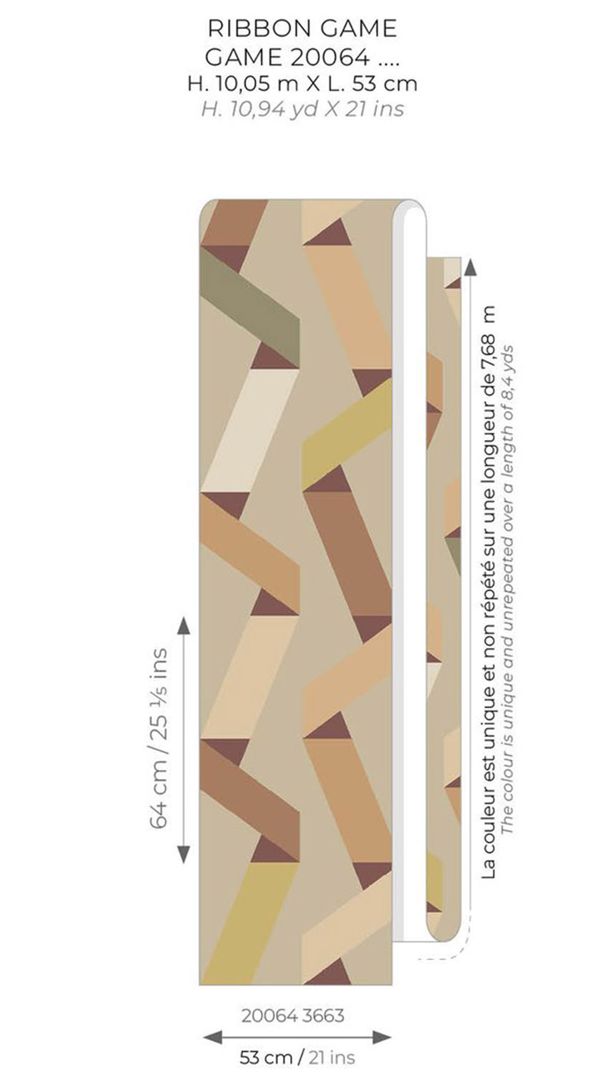 Papier peint Ligne Ribbon orange vert - Color Game de Casadéco AMB2| Réf. GAME200643663