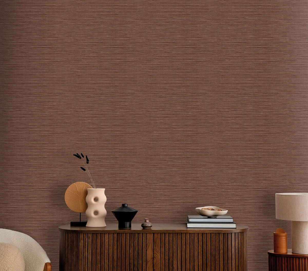 Papier peint Tissage Linéaire Horizontal prune - Atacama de Montecolino | Réf. MC-IM28041