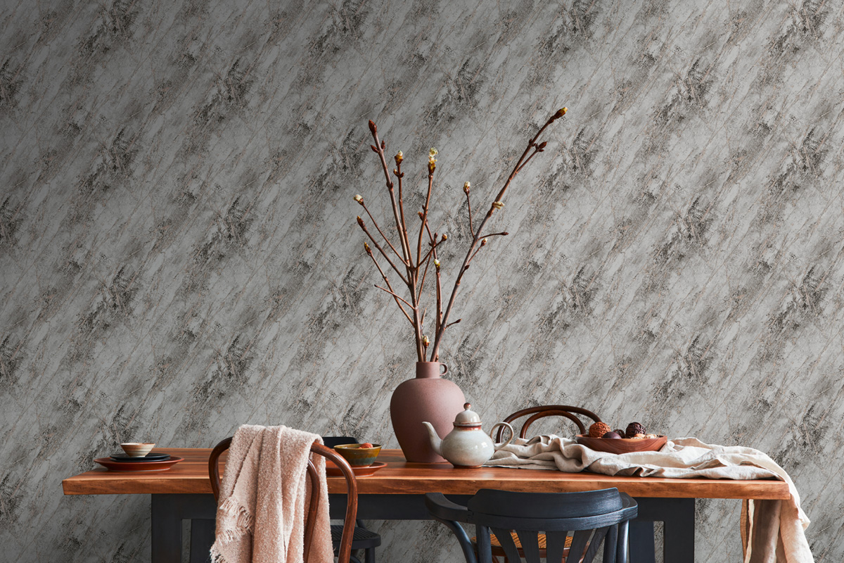 Papier peint Marbre Matière Arts gris cuivré - The BOS d'A.S. Création AMB3 | Réf. AS-388174