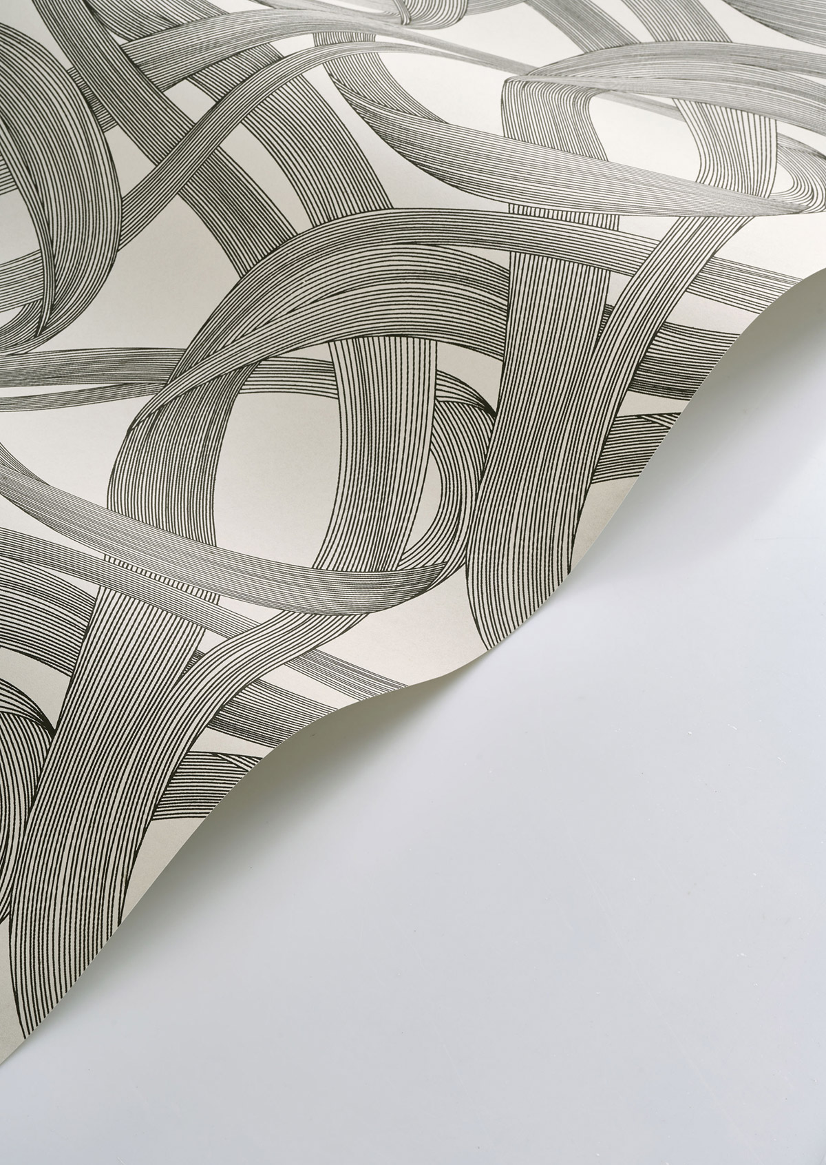 Papier peint Tracés Illusion Shimmy fusain lin - Années Folles de Casadéco AMBV | Réf. ANFO201069271