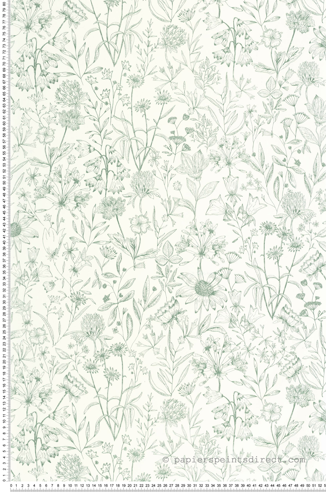 Papier peint Fleur Jardin de Giverny vert - Art of Botany de Casélio | Réf. AOB103000723