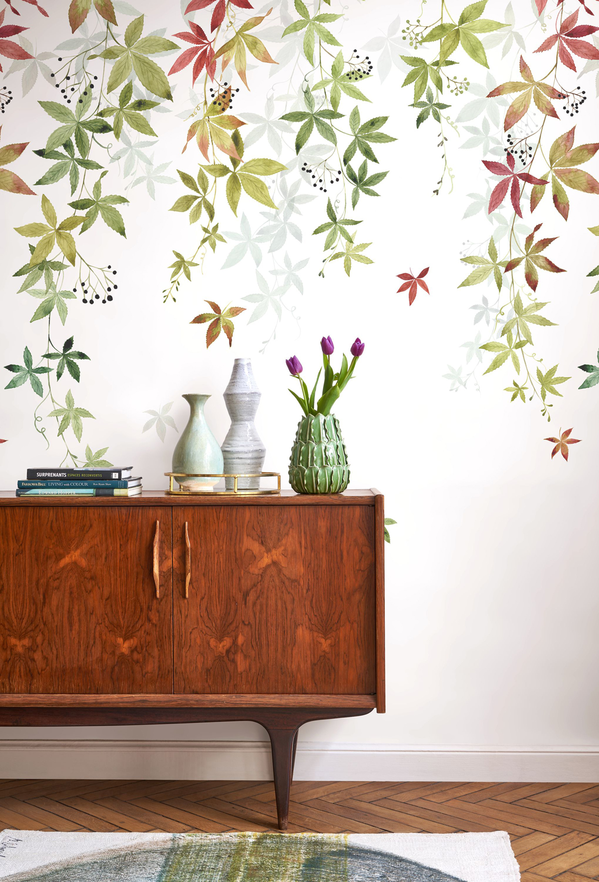 Papier peint panoramique Feuille Vigne en Fleur S automne 200X250 - Wonderwalls 2 de Casadéco | Réf. WDWD200067905