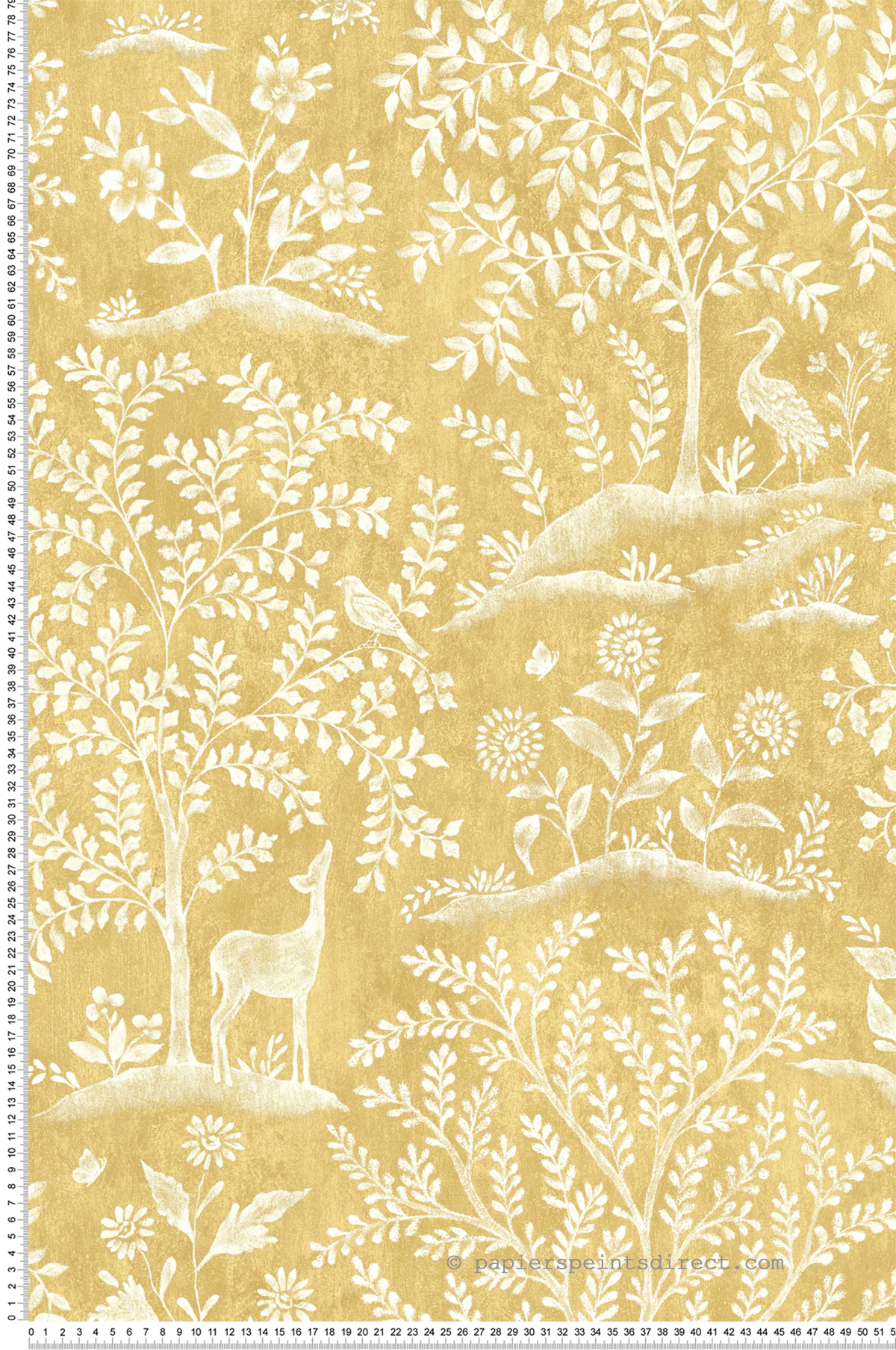 Papier peint Forêt Animaux jaune - Signature de Nina Campbell | Réf. OSB-NCW4490-01