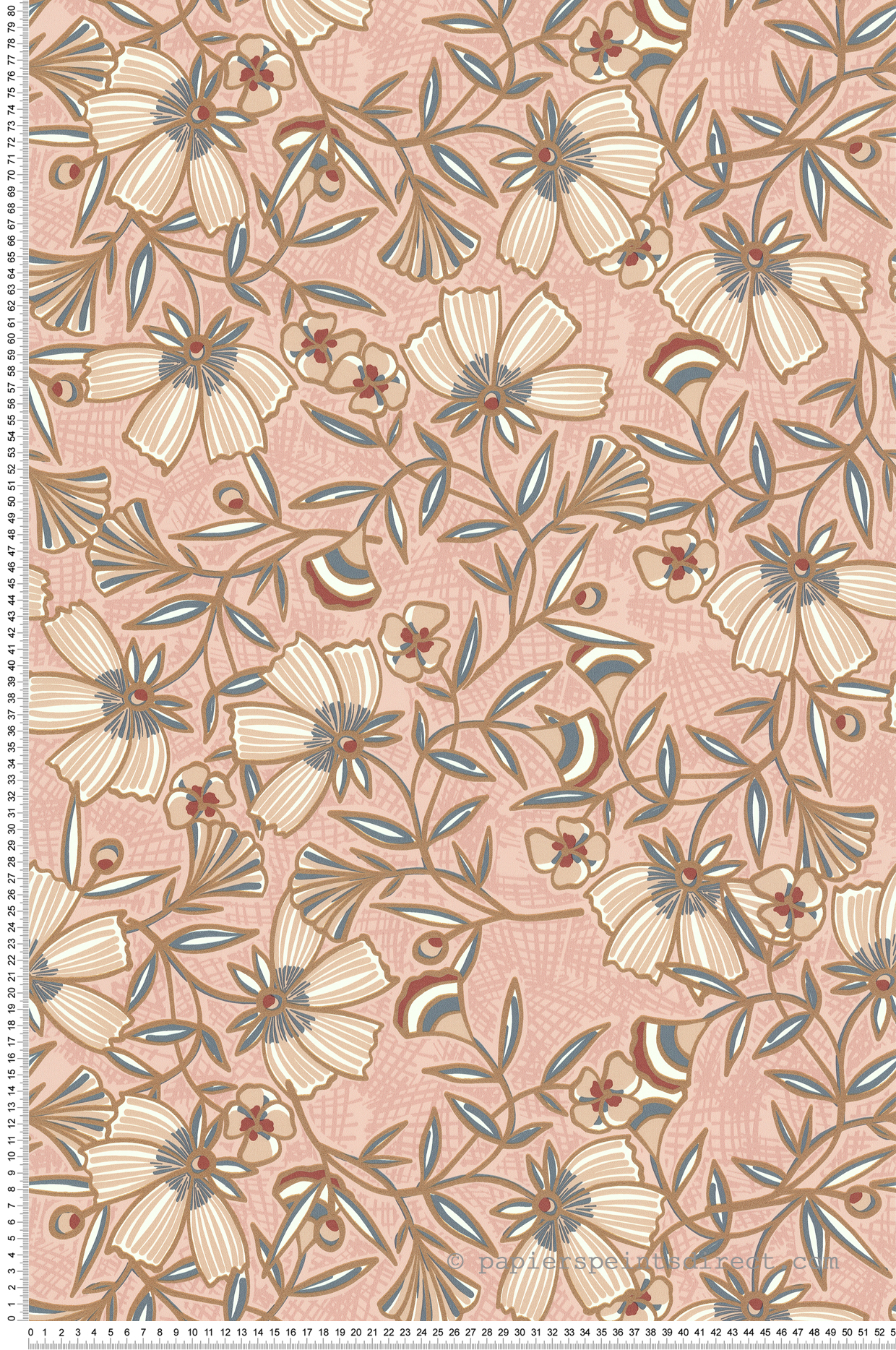 Papier peint Fleurs Folles Plumettes rose doré - Les Essentiels de Lutèce | Réf. LTC-51235103