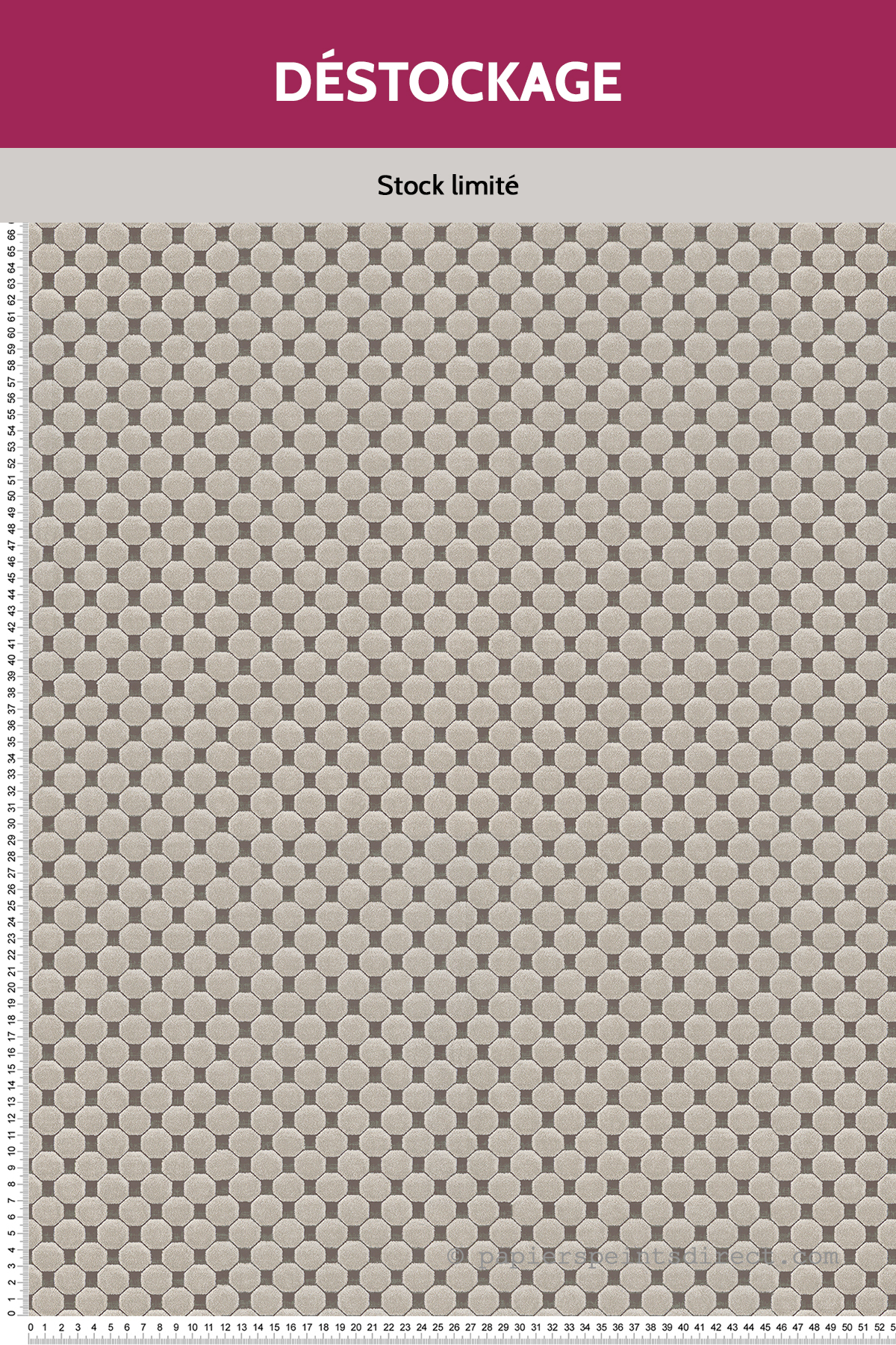 Papier peint Destockage - Pois Velours taupe - Lovy de Lutèce