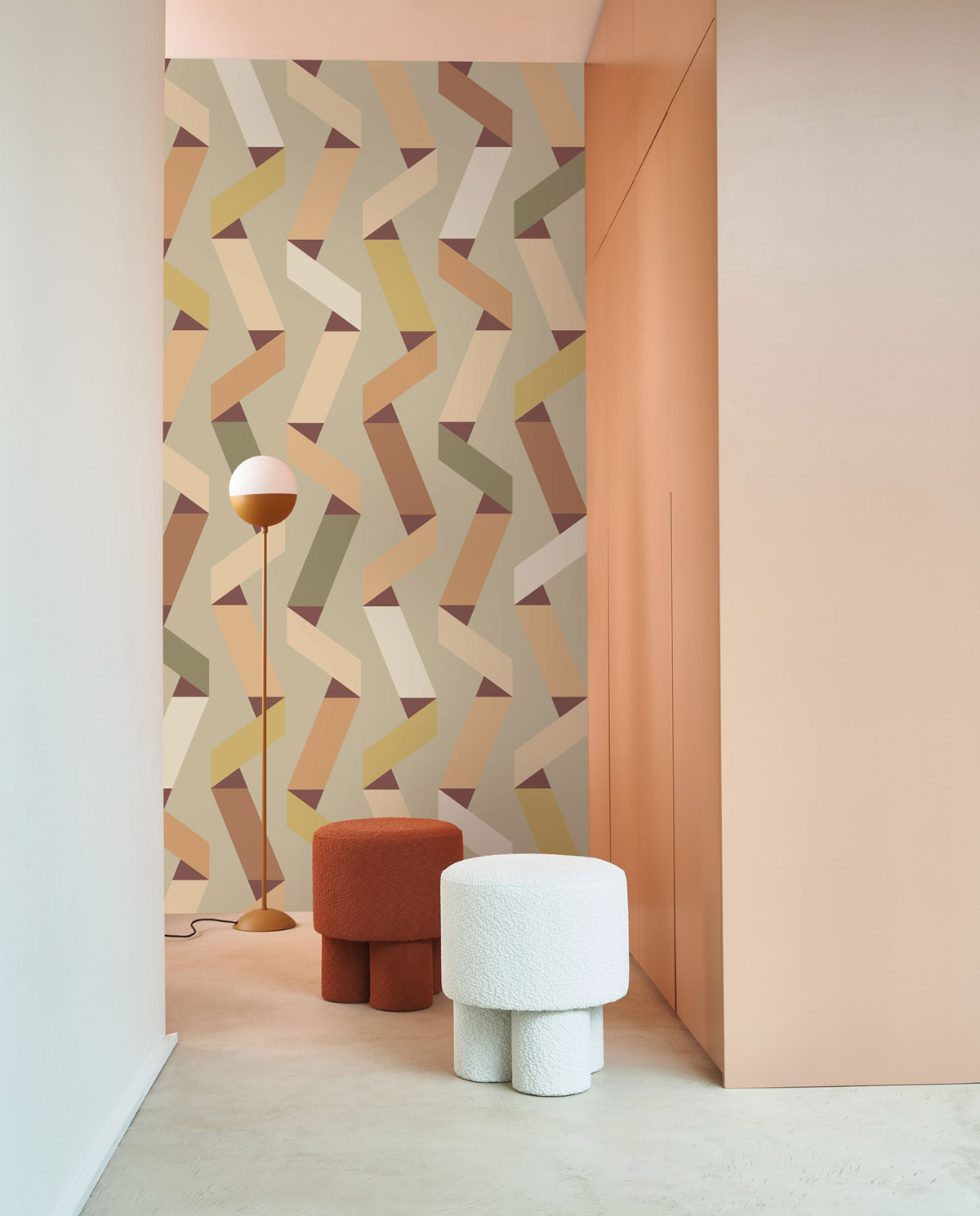 Papier peint Ligne Ribbon orange vert - Color Game de Casadéco | Réf. GAME200643663