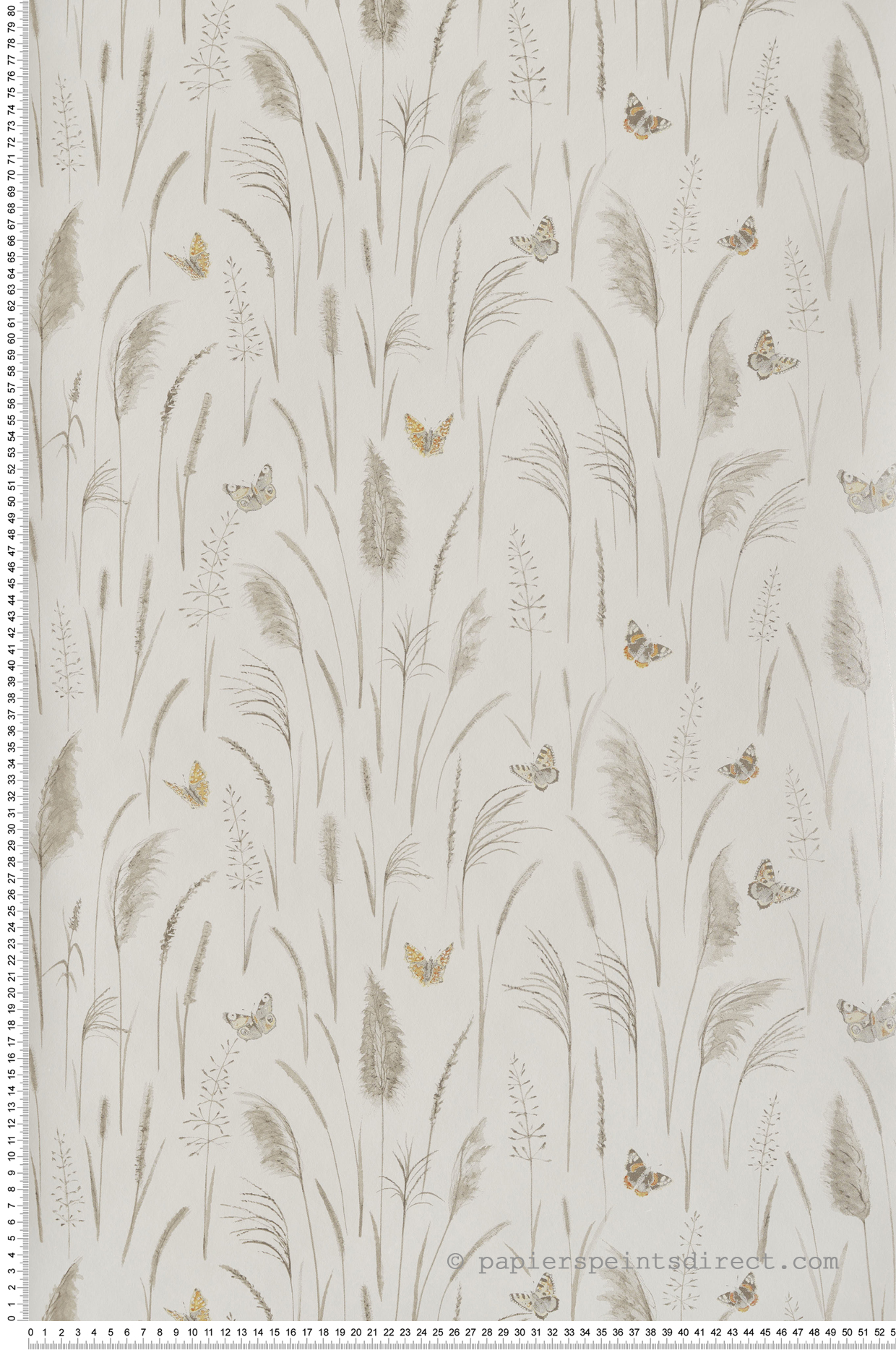 Papier peint Papillon Enchanté beige métallisé - Demeures de Montecolino | Réf. MC-650417