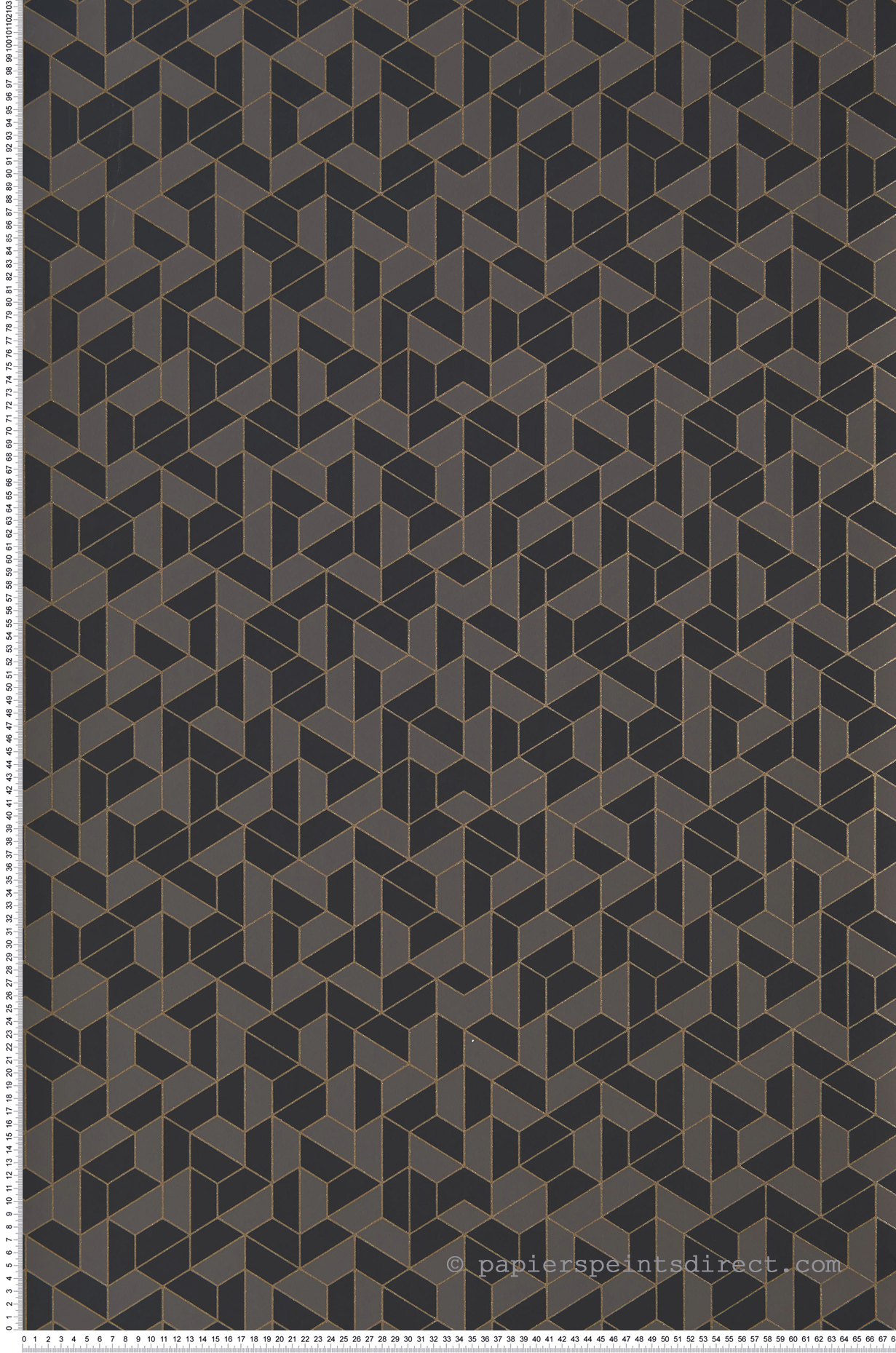 Papier peint Géométrique Mosaic noir - Delta de Casamance | Réf. CAS-74580510