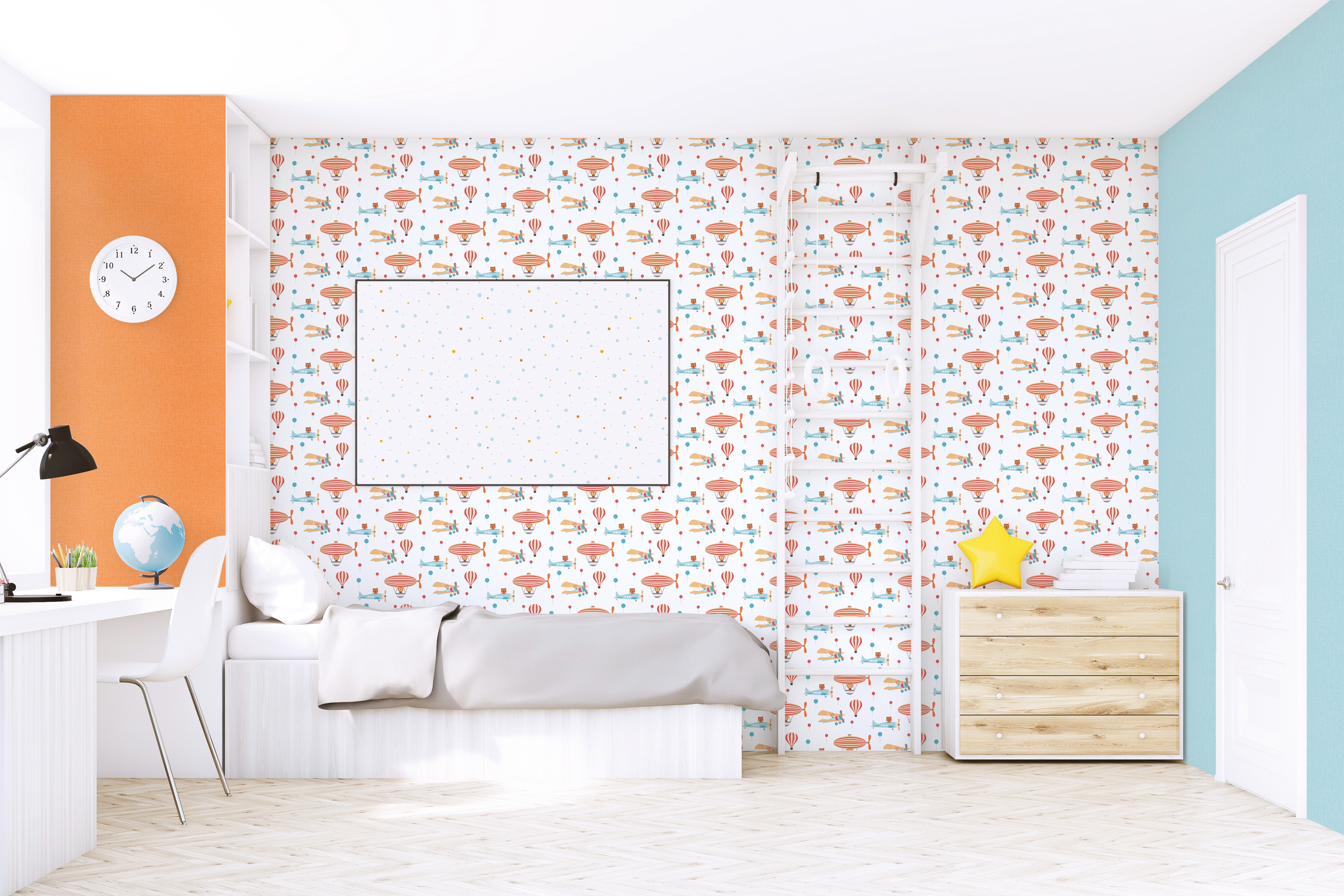 Papier peint enfant Montgolfière Avion rouge - Little Love d'A.S. Création | Réf. SP15665