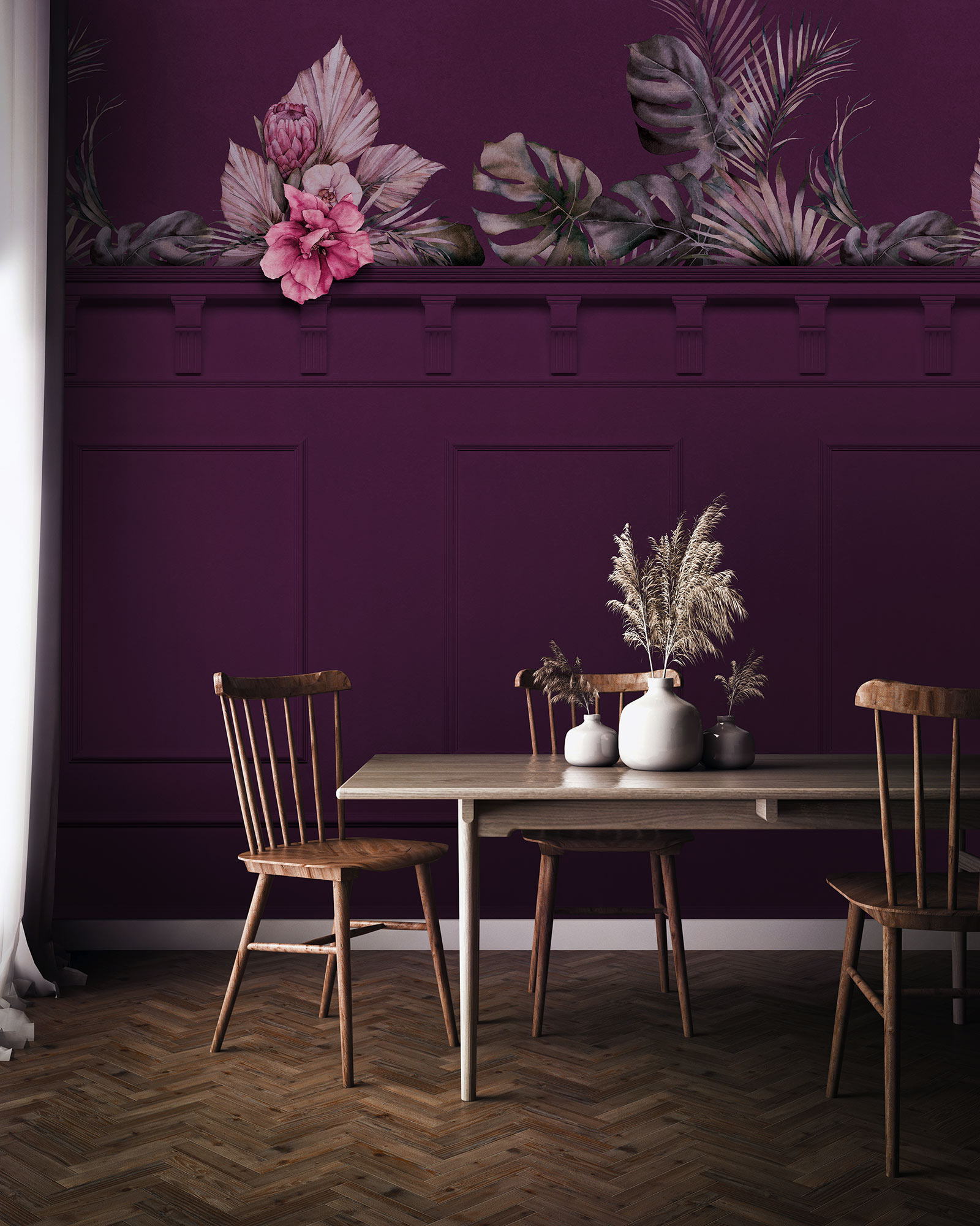 Papier peint panoramique Moulure Bold Baroness - Papier peint Komar Flair