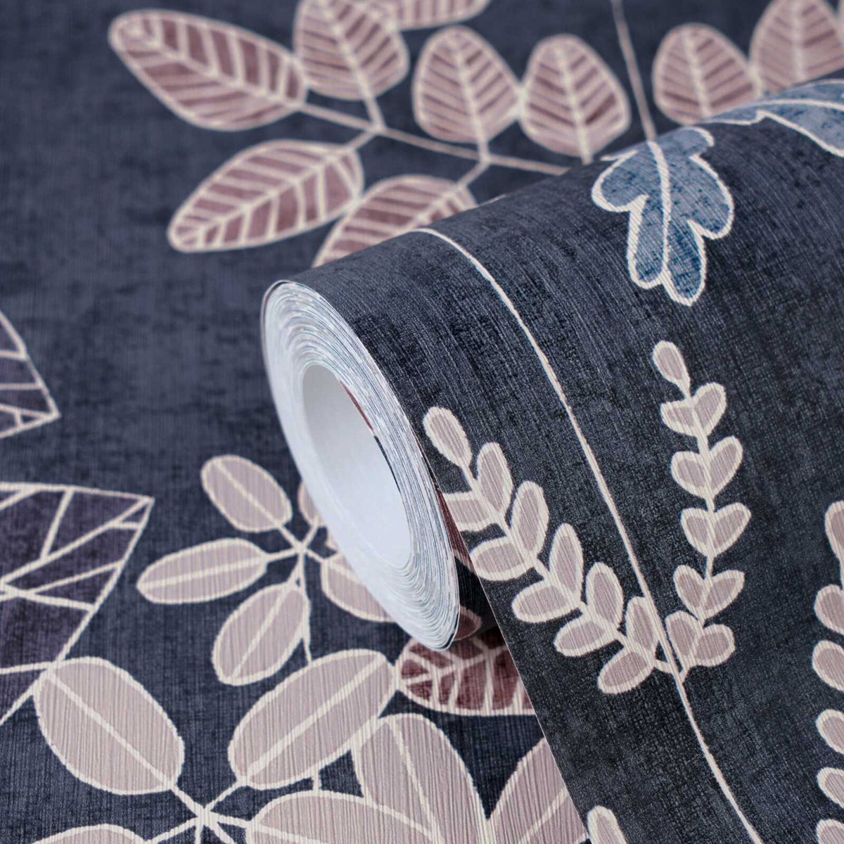 Papier peint Herbier Graphique Athyrium bleu océan - Nordic Feeling d'A.S. Création ZOOM | Réf. AS-791494