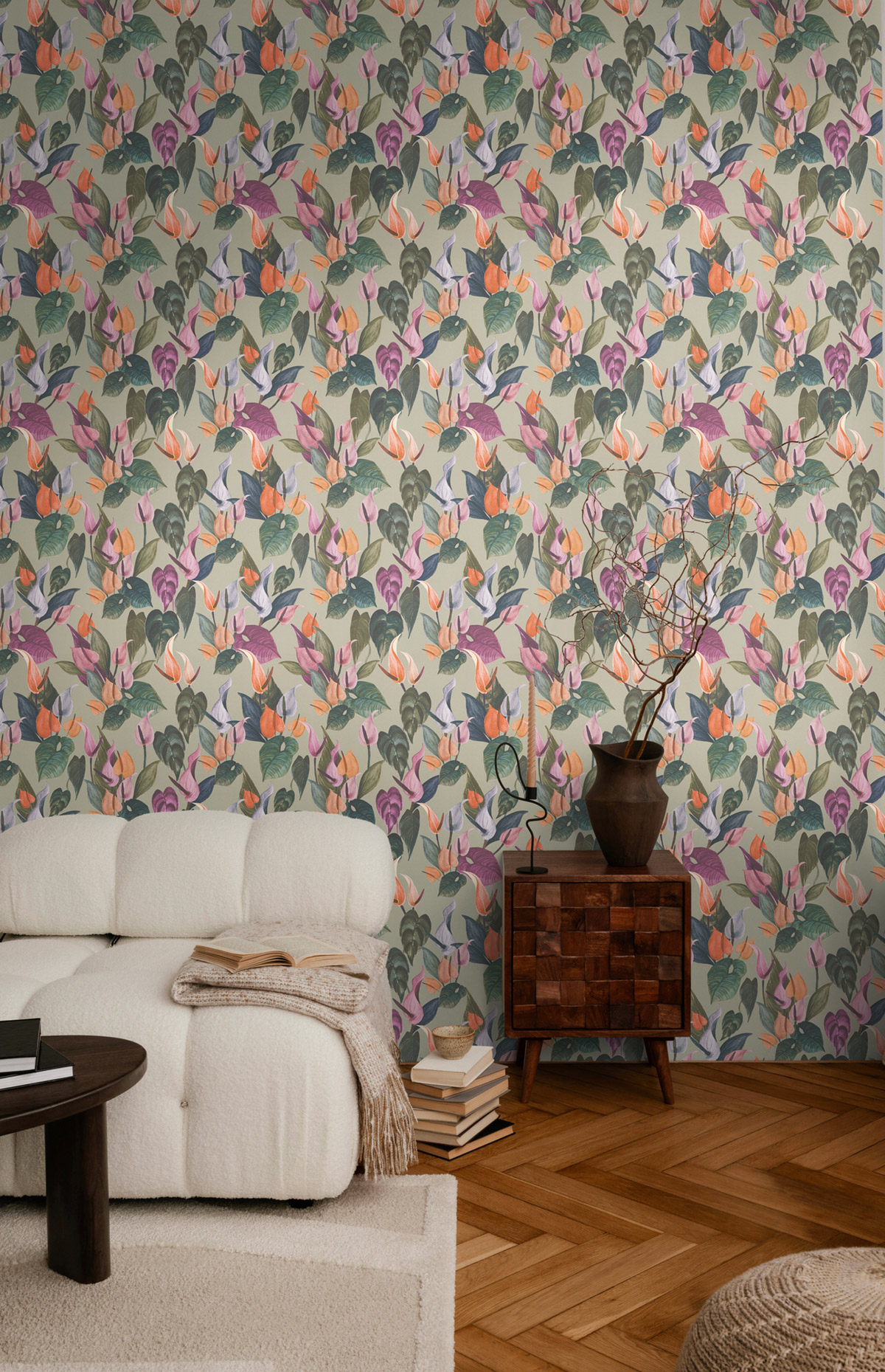 Papier peint Fleurs Anthurium vert - Anna D'Andrea d'A.S. Création | Réf. AS-782102