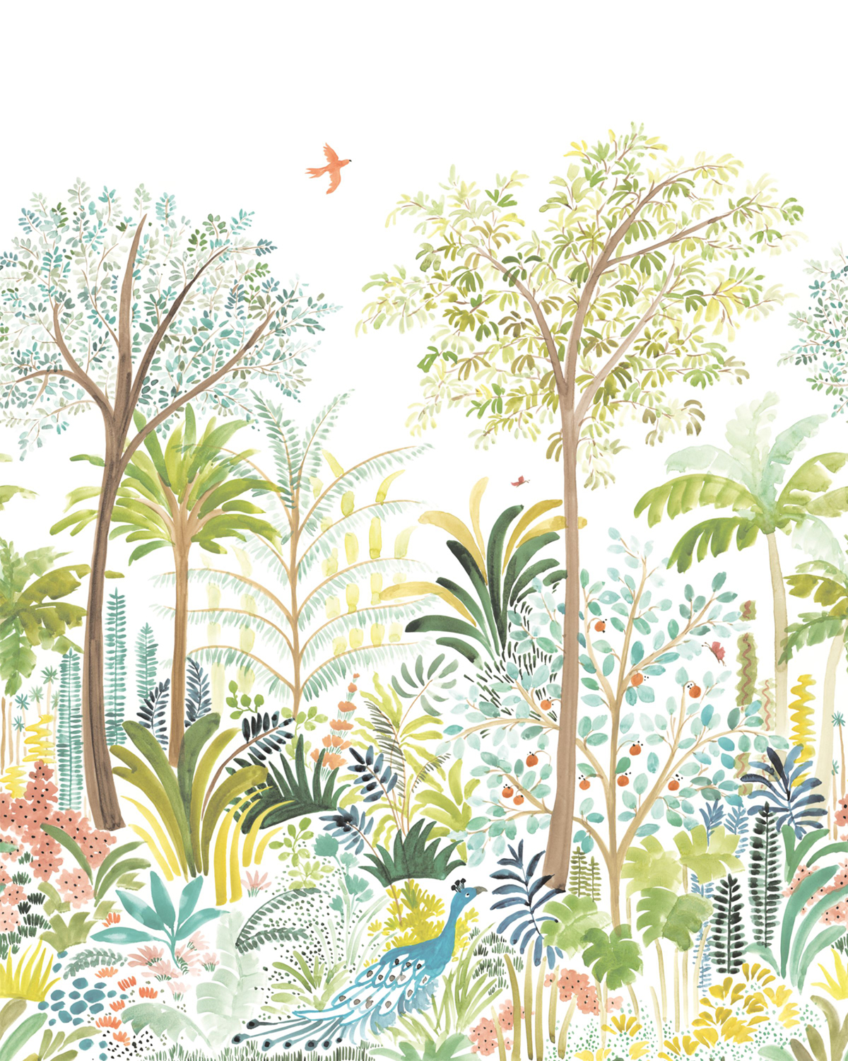 Papier peint panoramique Funky Tropic S vert émeraude 200x250 - Wonderwalls de Casadéco | Réf. WDWS89187405