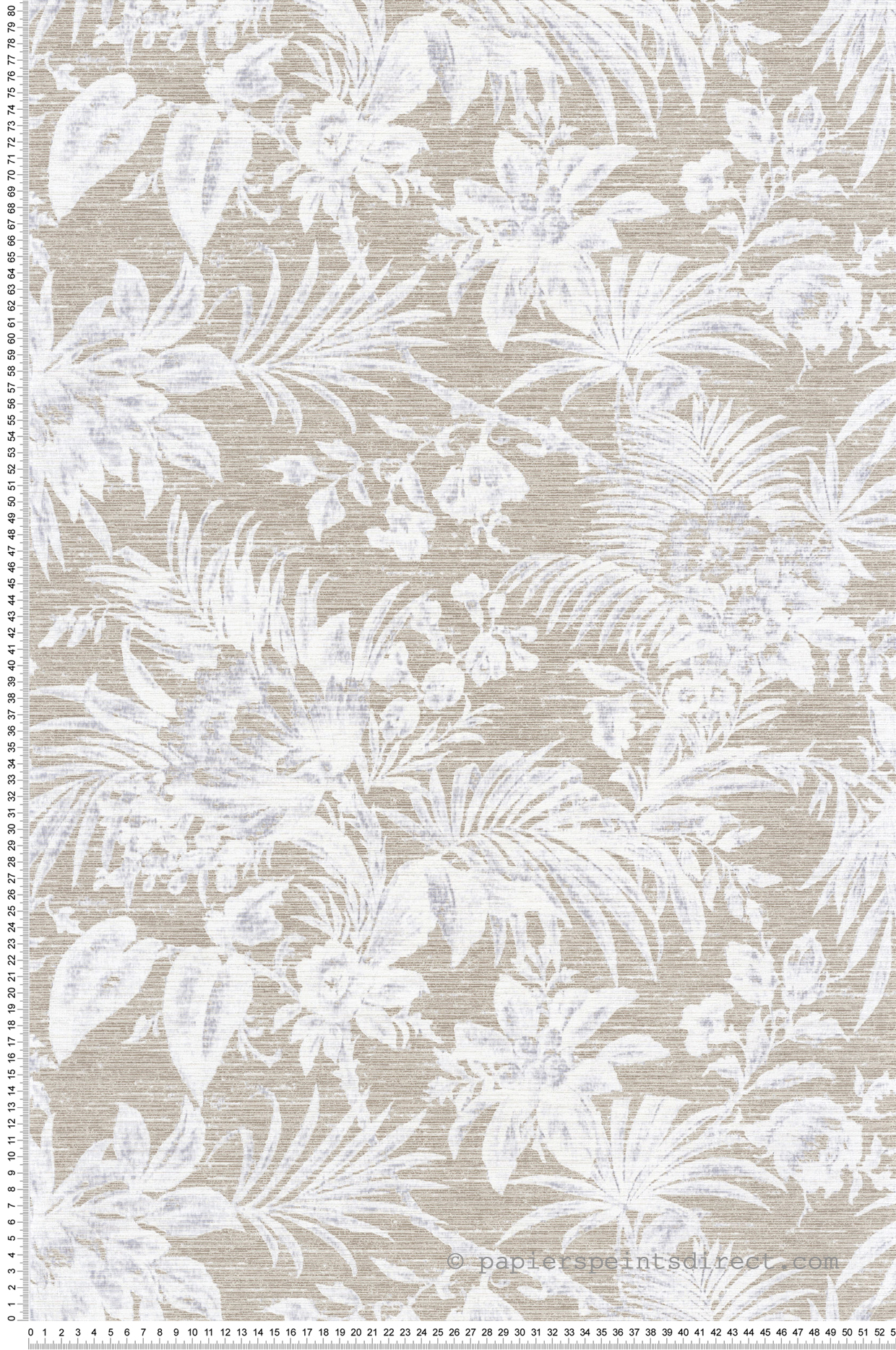 Papier peint Feuillage Tropical Fern grège - Five o'clock de Casadeco | Réf. FOCL85781145