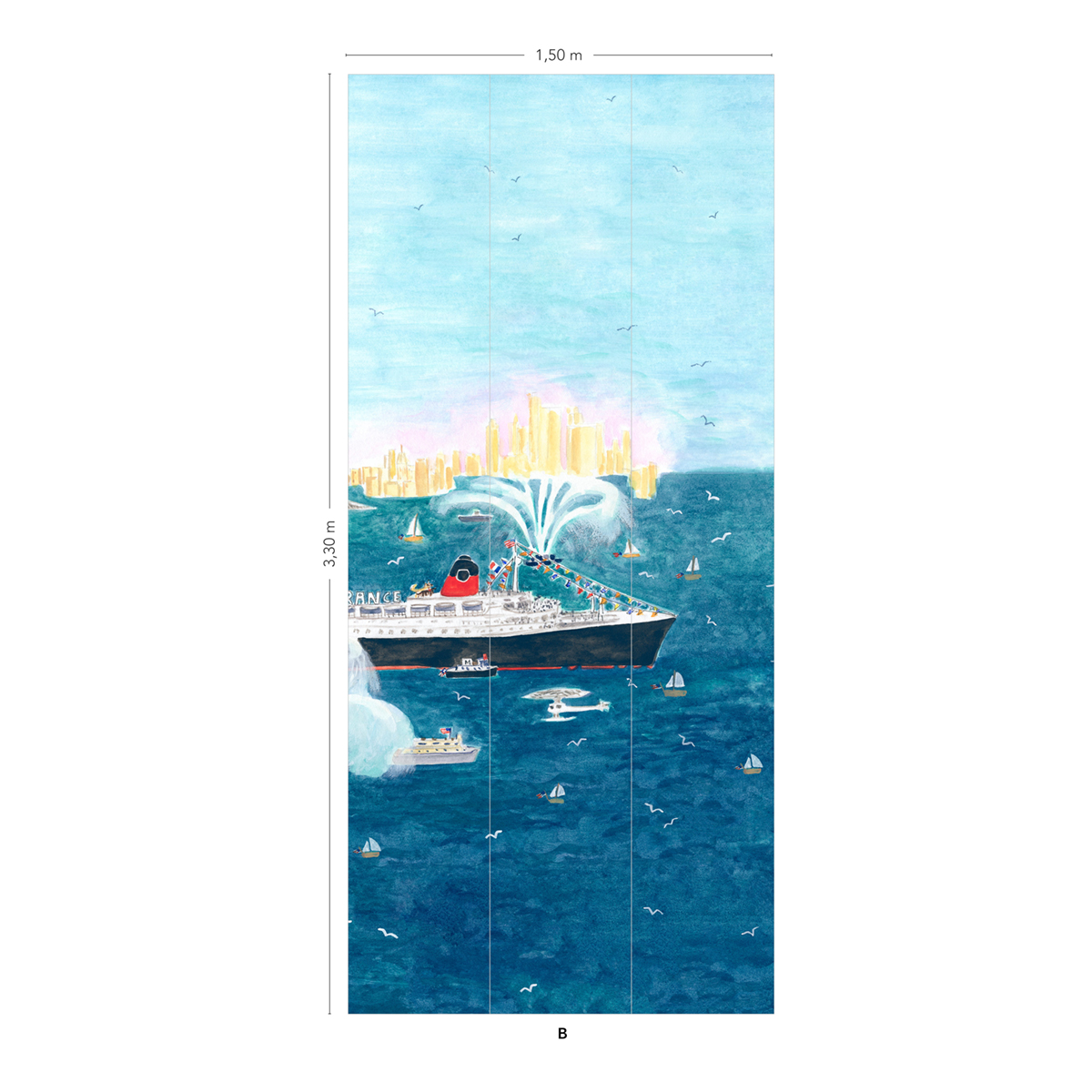 Papier peint panoramique Bateau Le France B 4/5/6 - Isidore Leroy