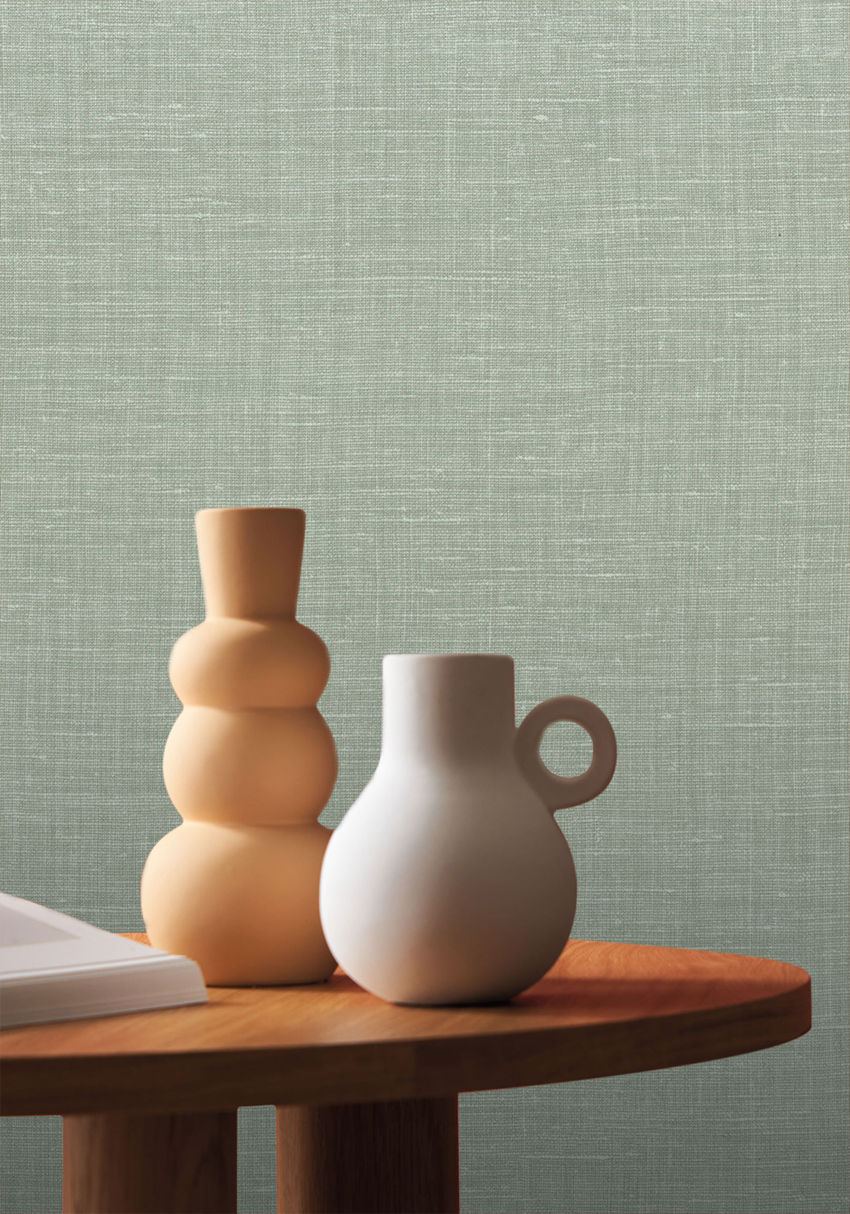 Papier peint Lin Shinok vert sauge - Le Lin 3 de Casamance AMB2 | Réf. CAS-F73816304