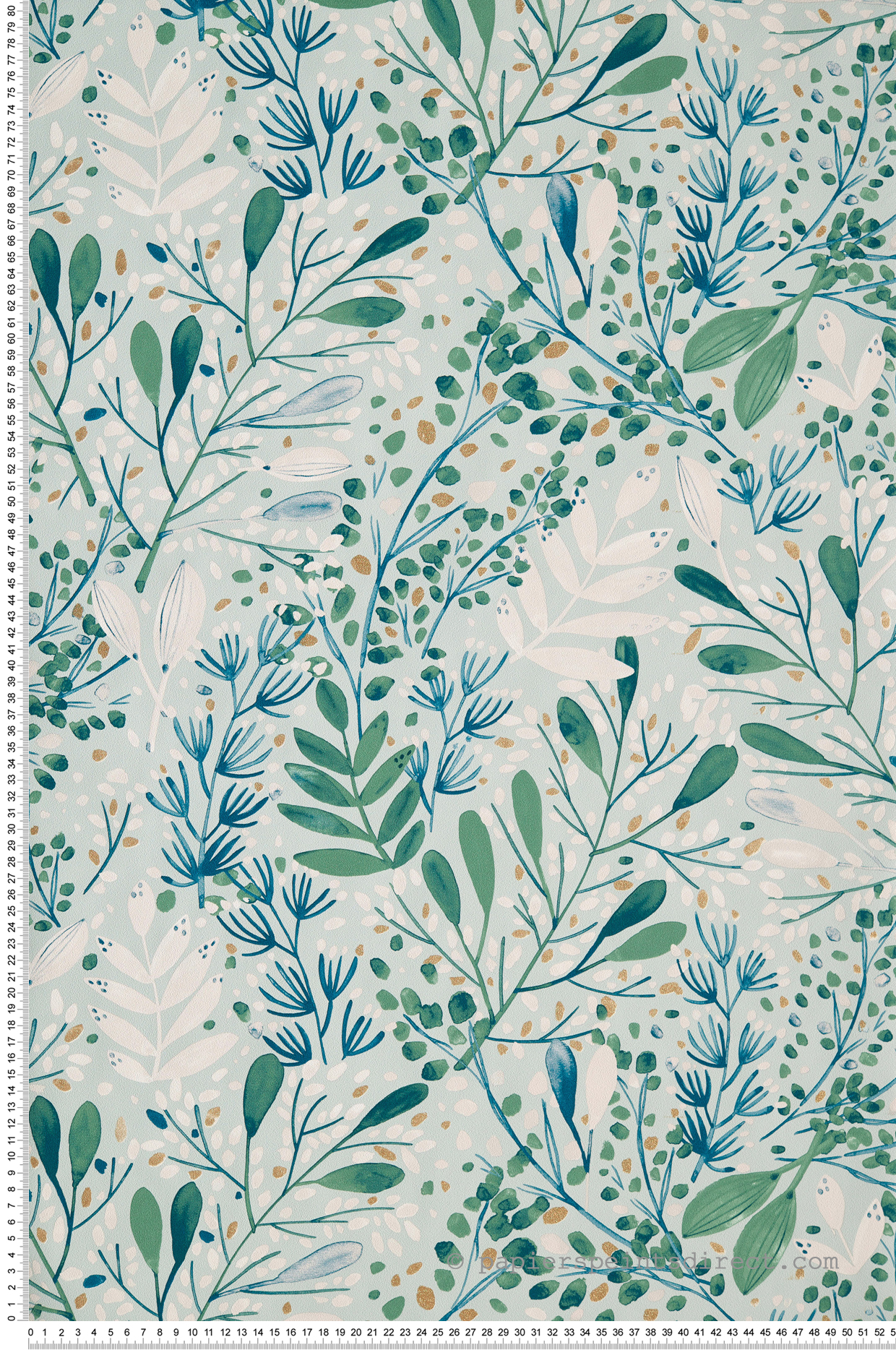 Papier peint Feuilles Joy vert bleu givré doré - Green Life 2 de Casélio | Réf. GNL2101697672