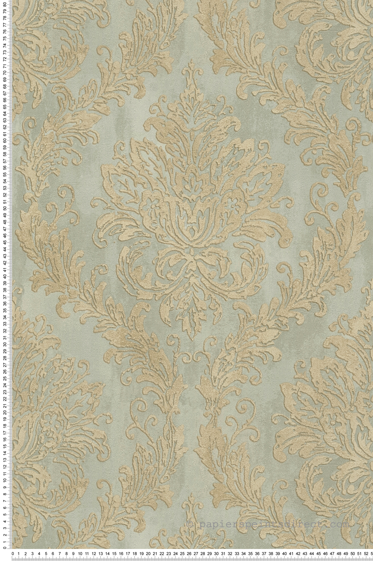 Papier peint Baroque Médaillon vert de gris doré - History of Art 2 d'AS Création | Réf. AS-790492