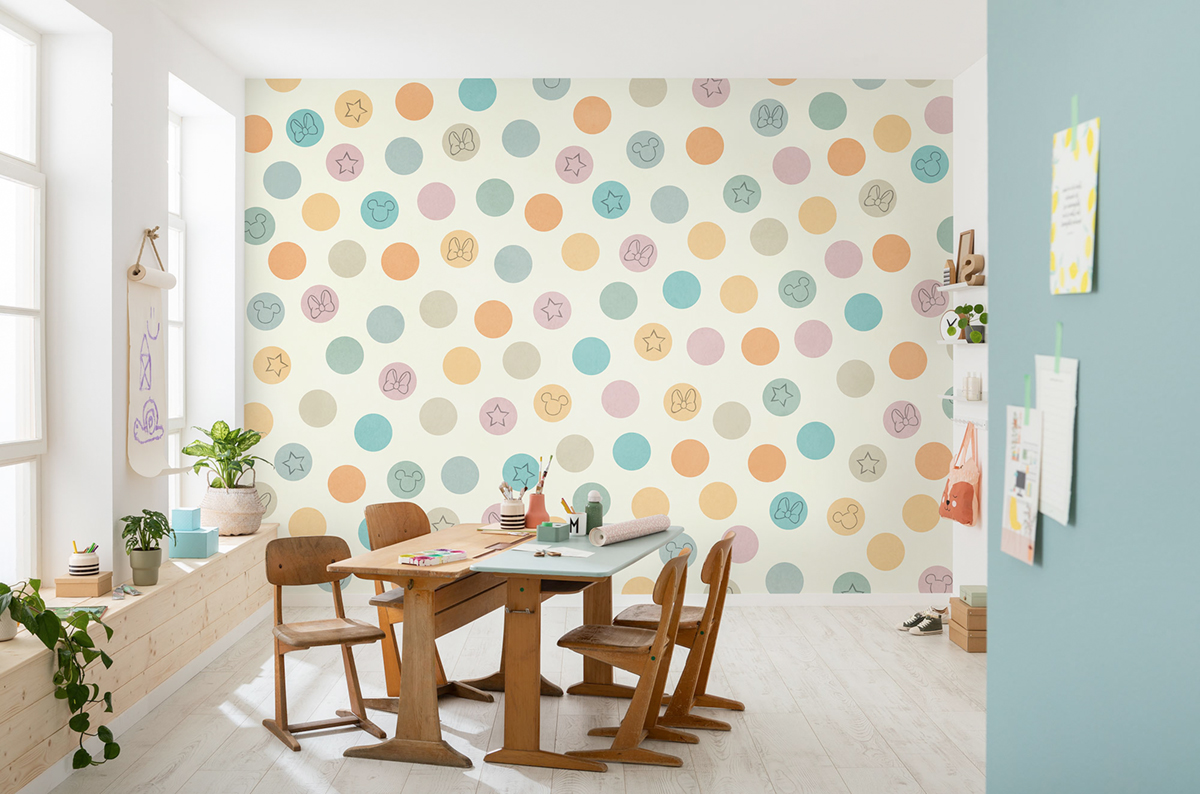 Papier peint panoramique Rond Disney Pastel Confetti - Papier peint Komar Into Wonderland