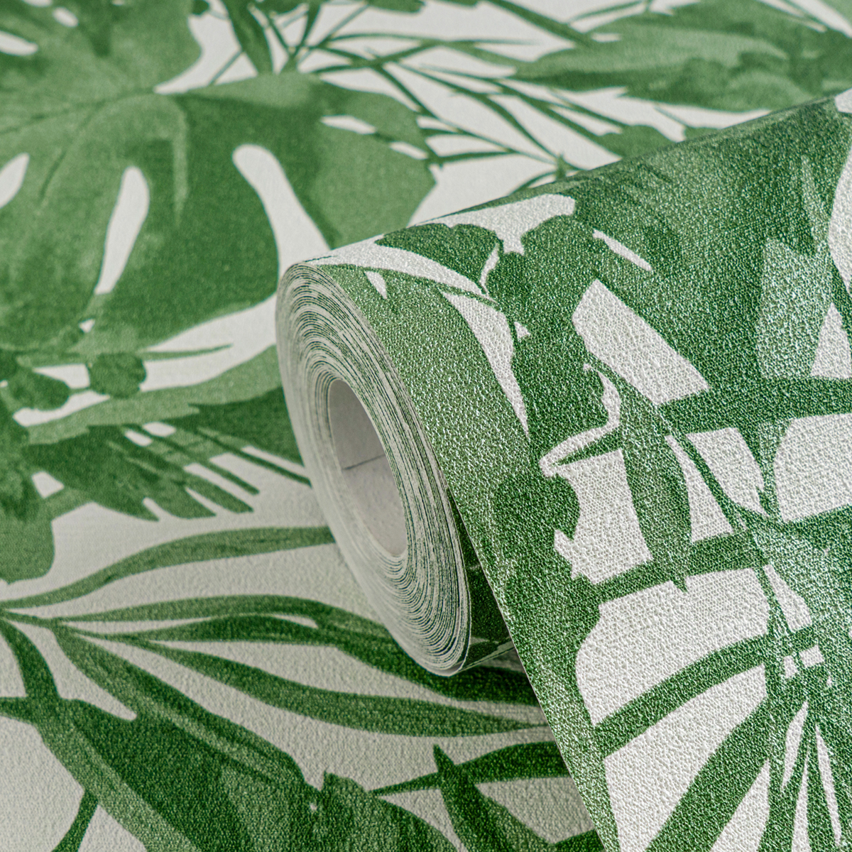 Papier peint Jungle Végétaux Earthlines vert - Cosmoliving d'A.S. Création ZOOM | Réf. AS-790634