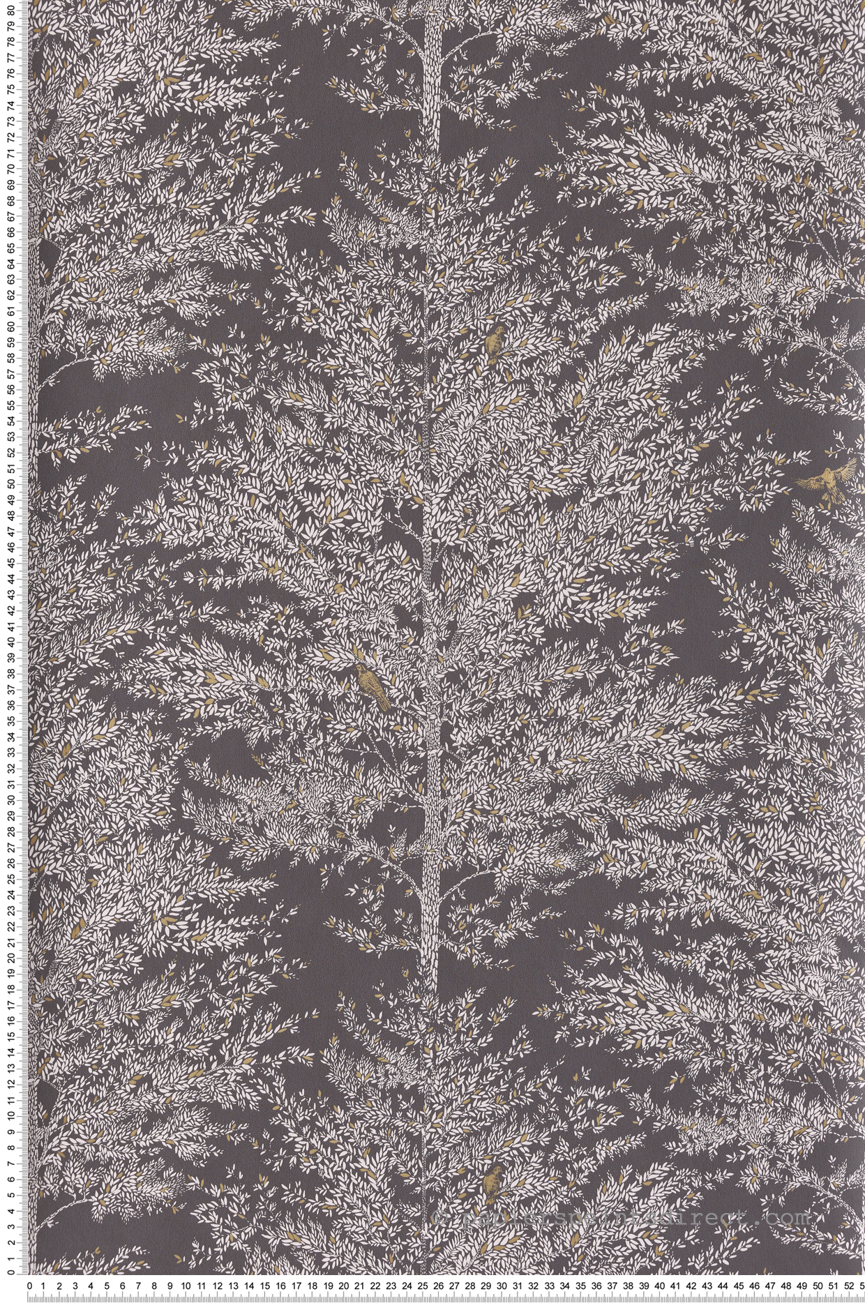 Papier peint Arbre et Oiseau Tree Of Life noir et doré - La Forêt de Casélio | Réf. FRT102979037