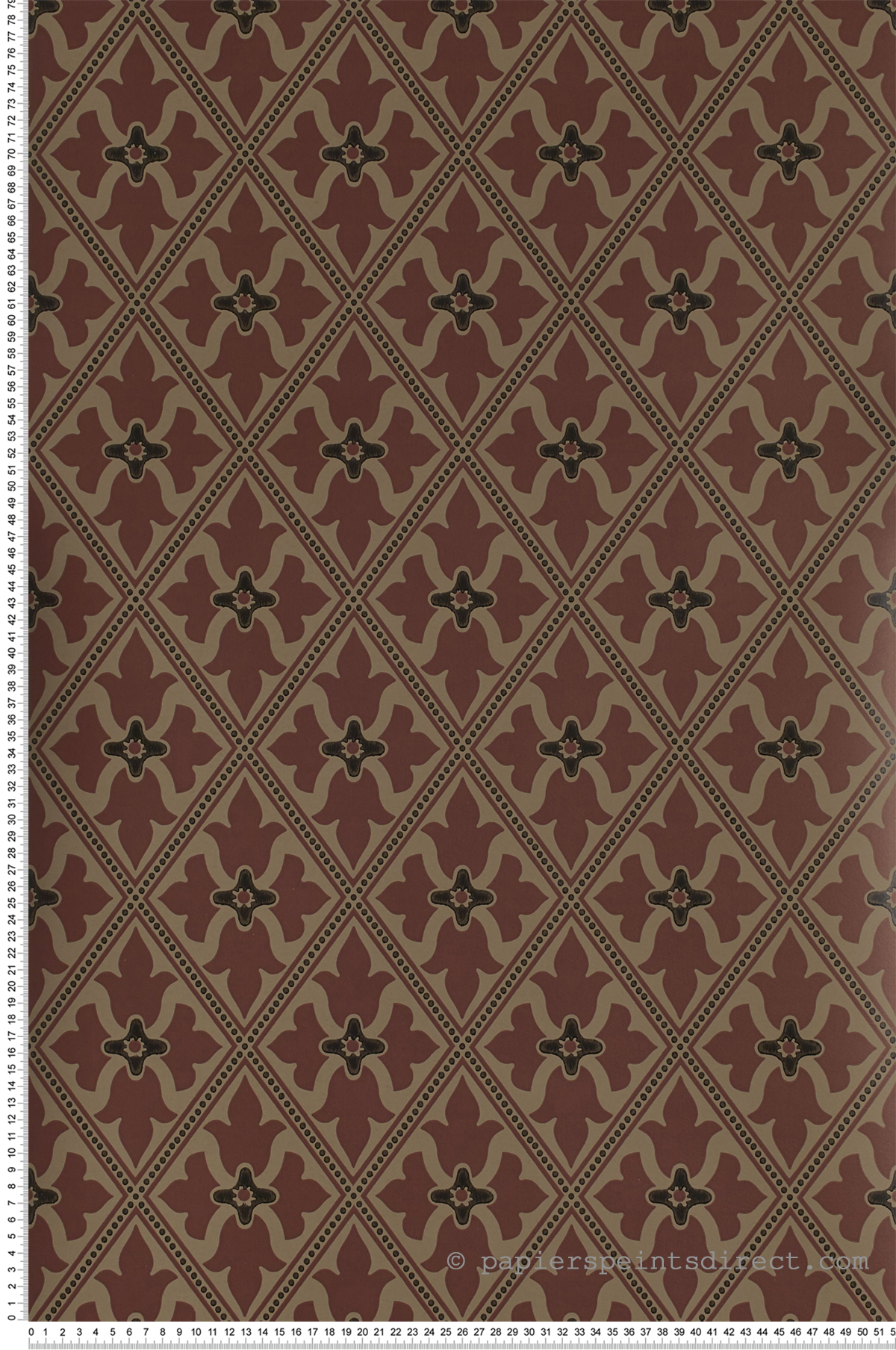 Bayham Abbey bordeaux - Papier peint London Wallpapers IV de Little Greene