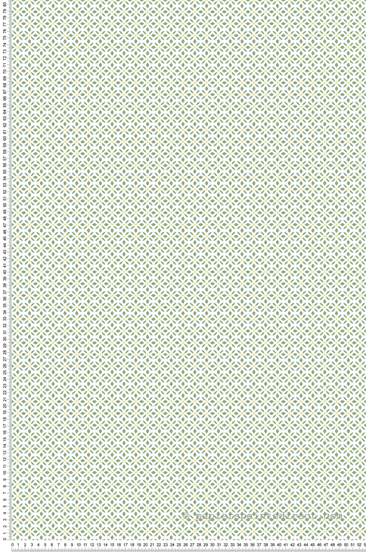 Papier peint Graphique Allover Floral vert jaune - Cuisine Fraicheur 6 de Lutèce | Réf. LTC-G45434