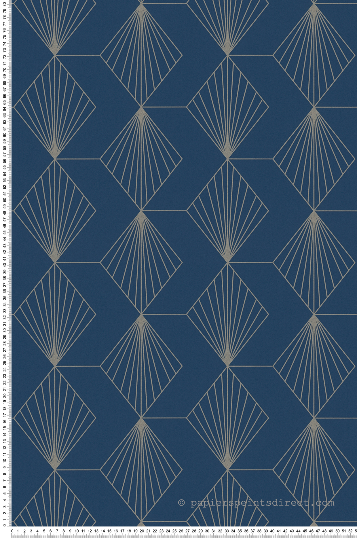 Papier peint Art Déco Diamond marine argenté - French Affair d'A.S. Création | Réf. AS-367102