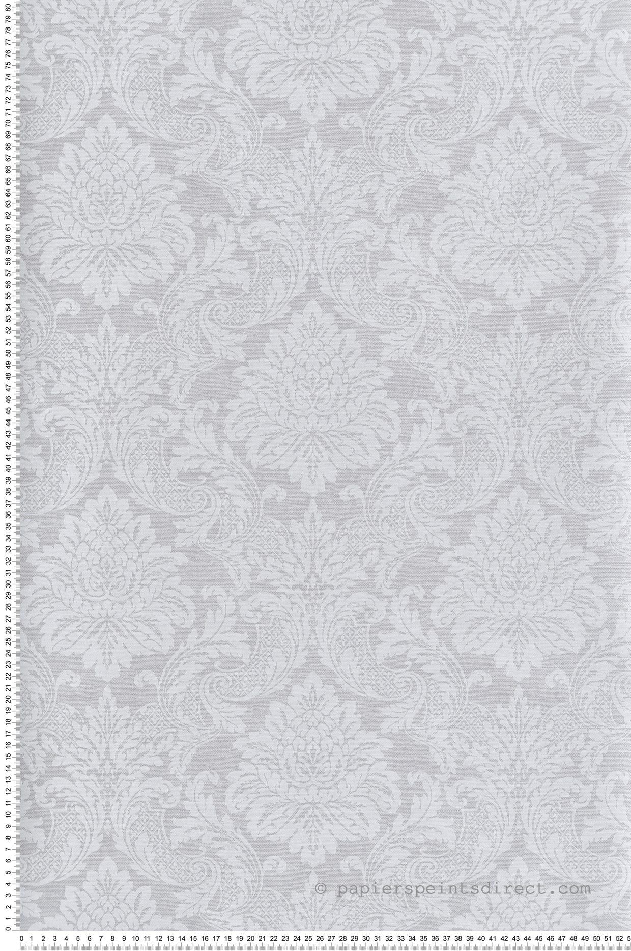 Papier peint Médaillon Baroque gris argenté - Othello de Masureel | Réf. MAS-OTH005