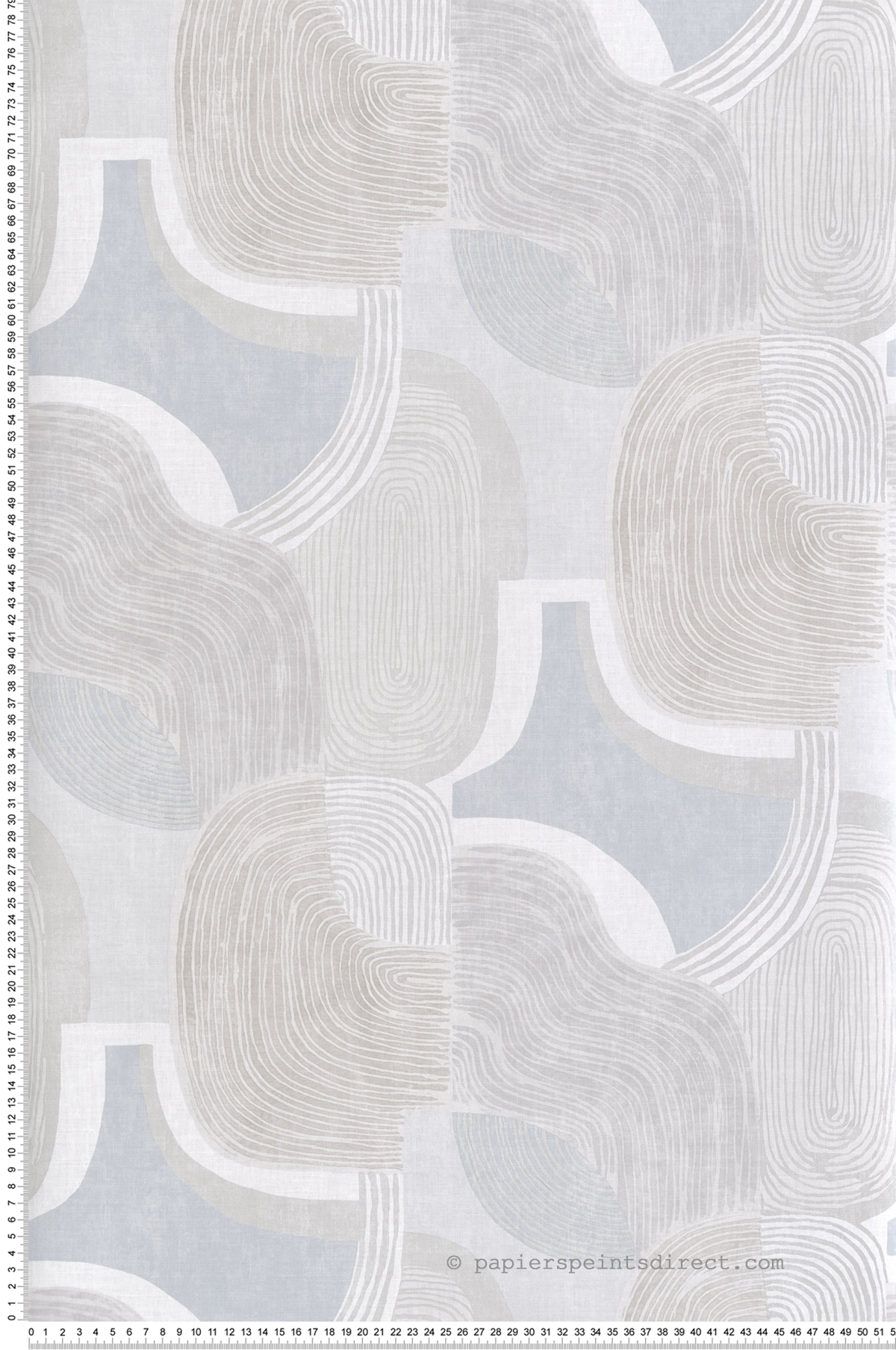 Papier peint Arrondi Graphique Hollace grège argenté - Harmony de Lutèce | Réf. LTC-FD27131