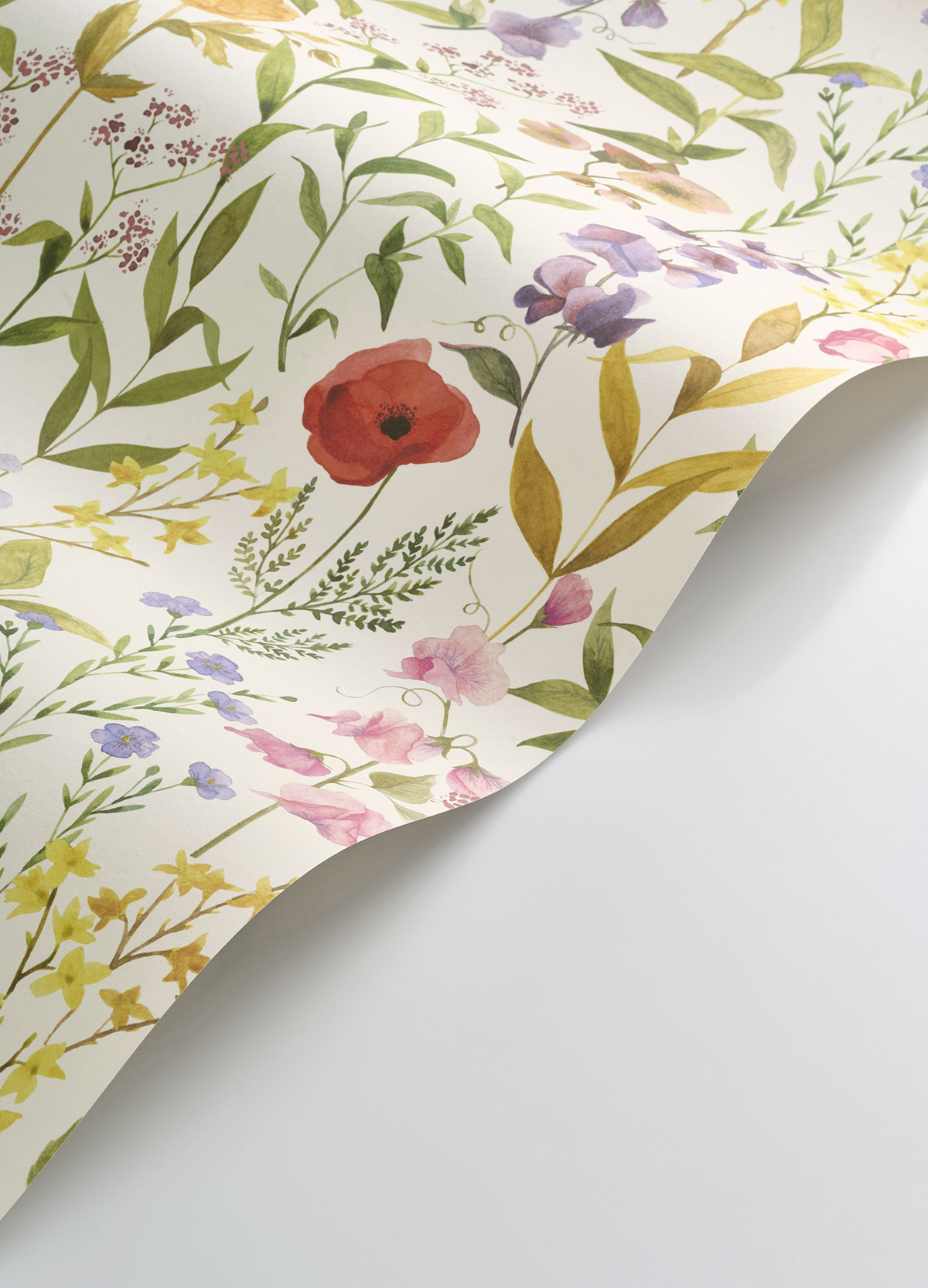 Papier peint Fleurs des Champs multicolore intense - Le Beau Jardin de Casadéco VAGUE | Réf. BJAR87652874