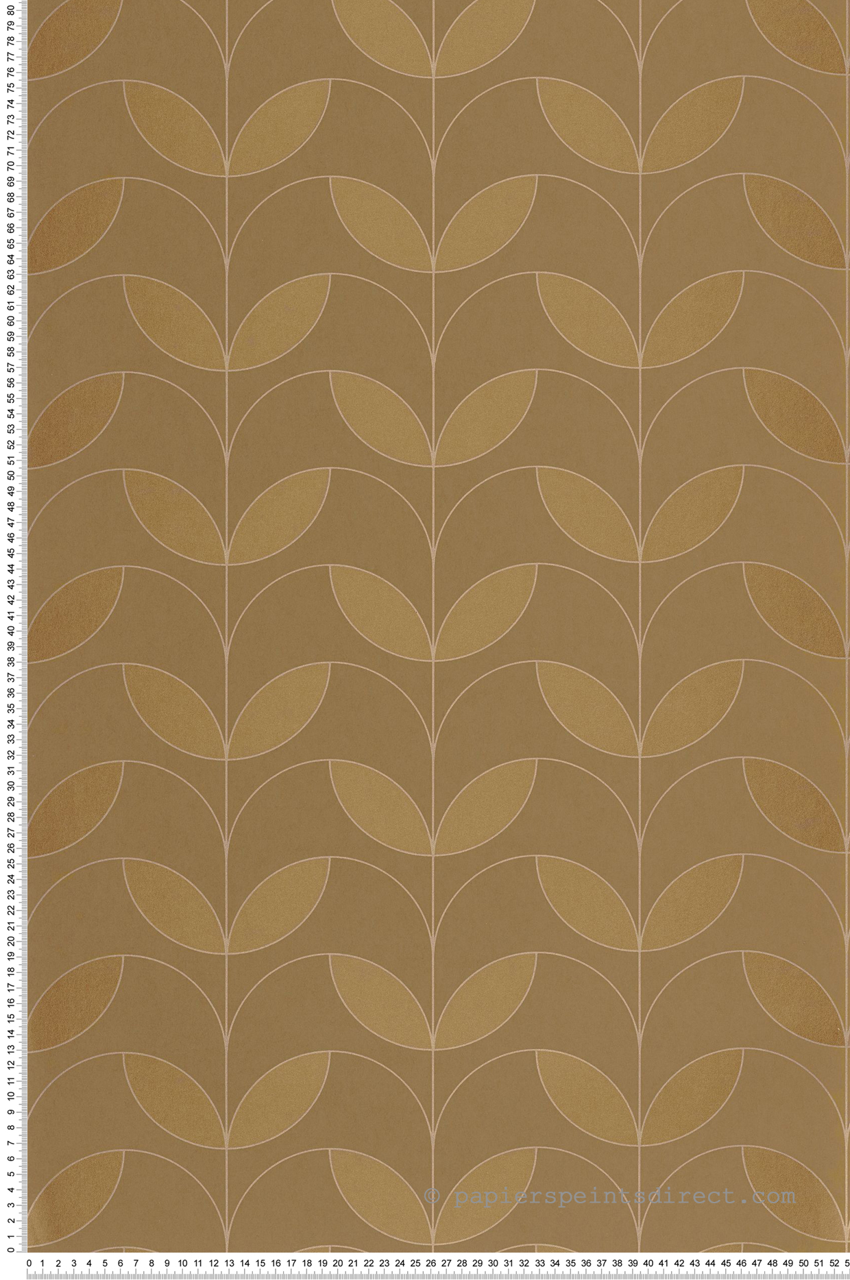 Papier peint Tulipe Art Déco Mistinguett mordoré - Années Folles de Casadéco | Réf. ANFO201022541