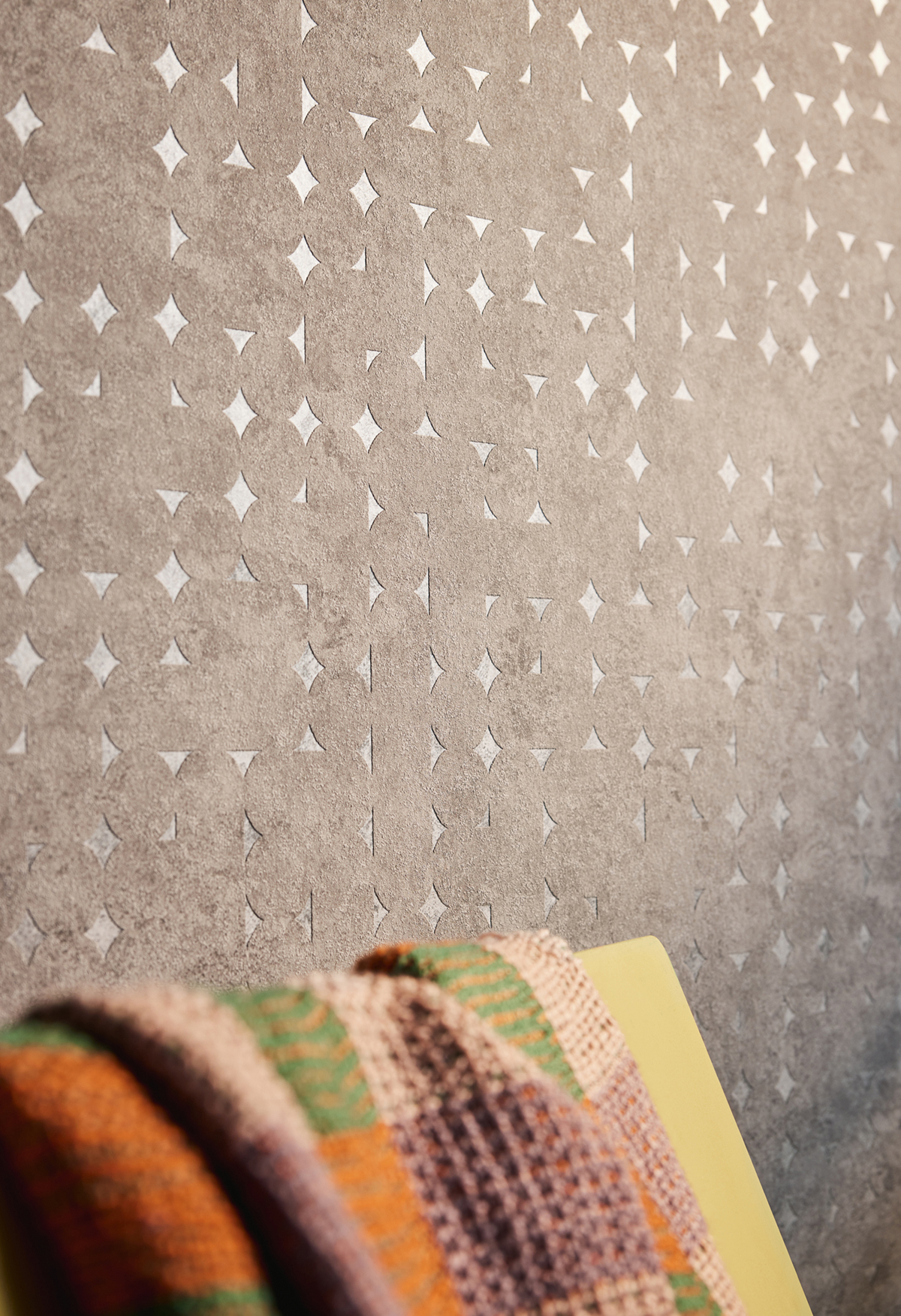 Papier peint Mosaîque Arrondie taupe argenté - Stories of Life d'A.S. Création AMB3 | Réf. AS-396562