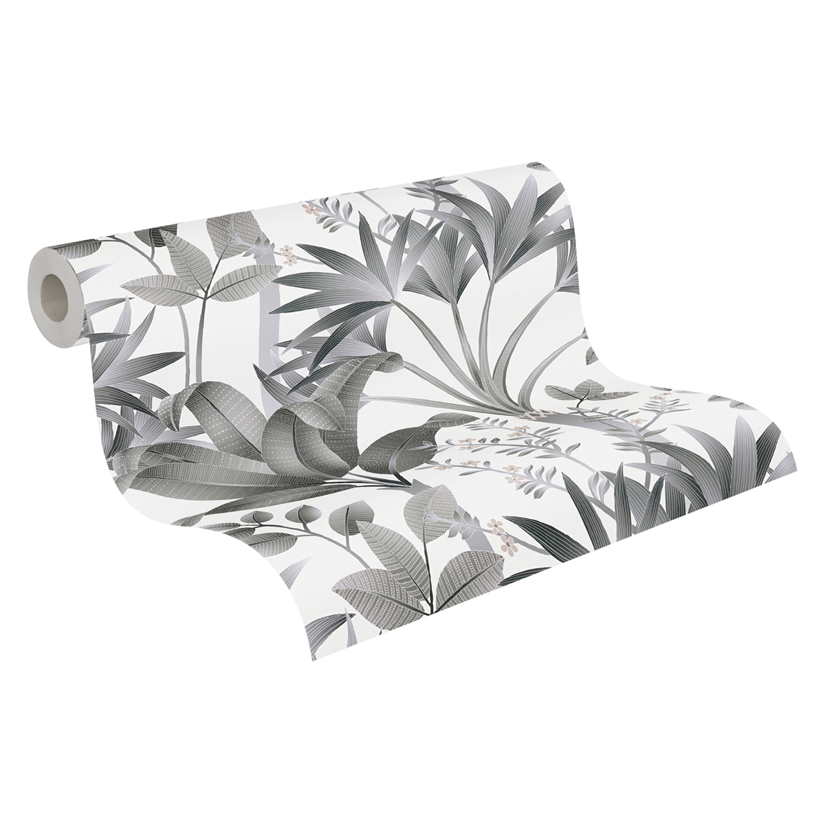 Papier peint Jungle Tropicale gris blanc - Arcade d'Architects Paper AMB4 | Réf. 39172-5