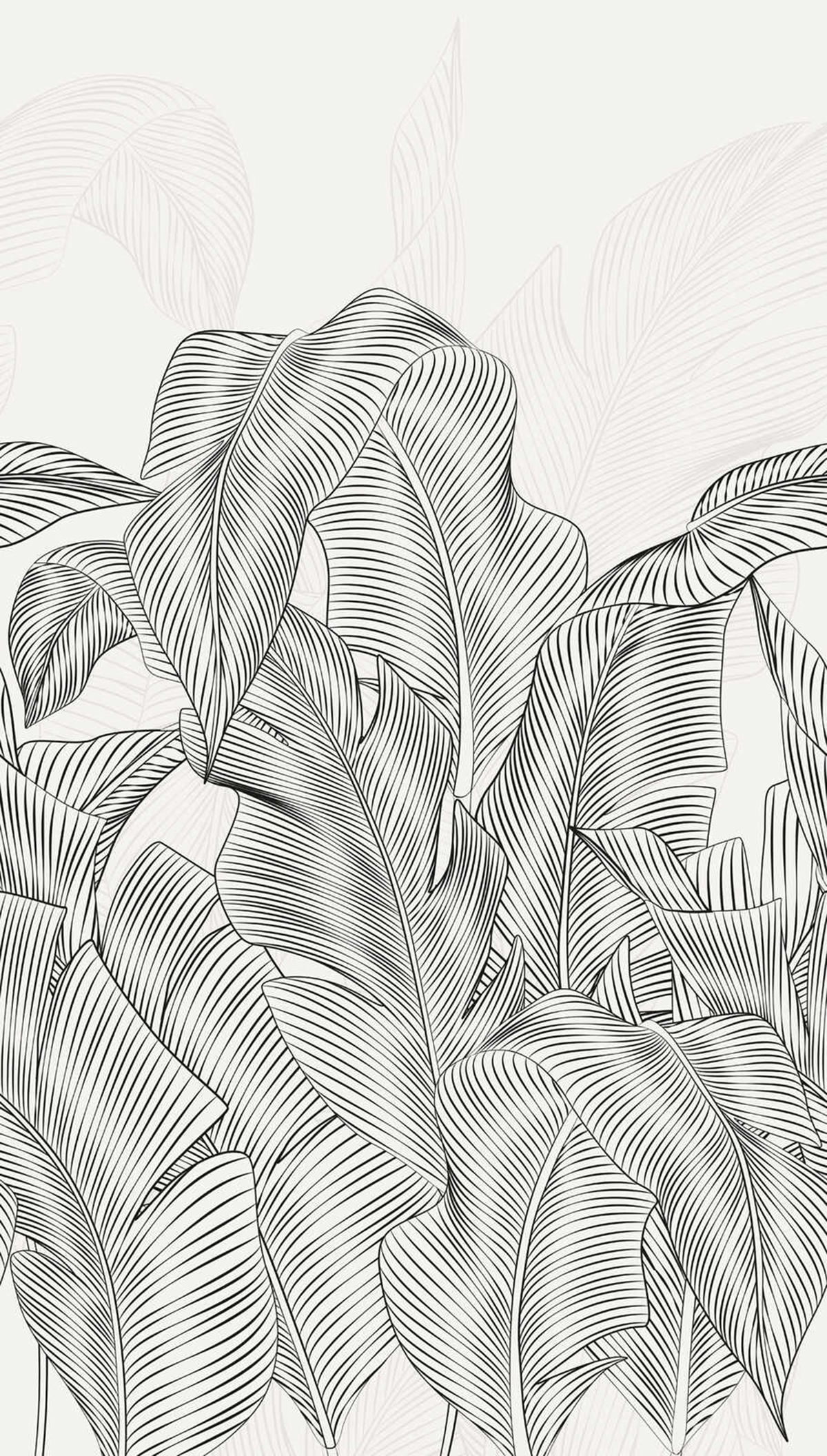 Papier peint panoramique Palmes Linéaire noir et blanc - Vibes & Styles d'A.S. Création | Réf. AS-792171