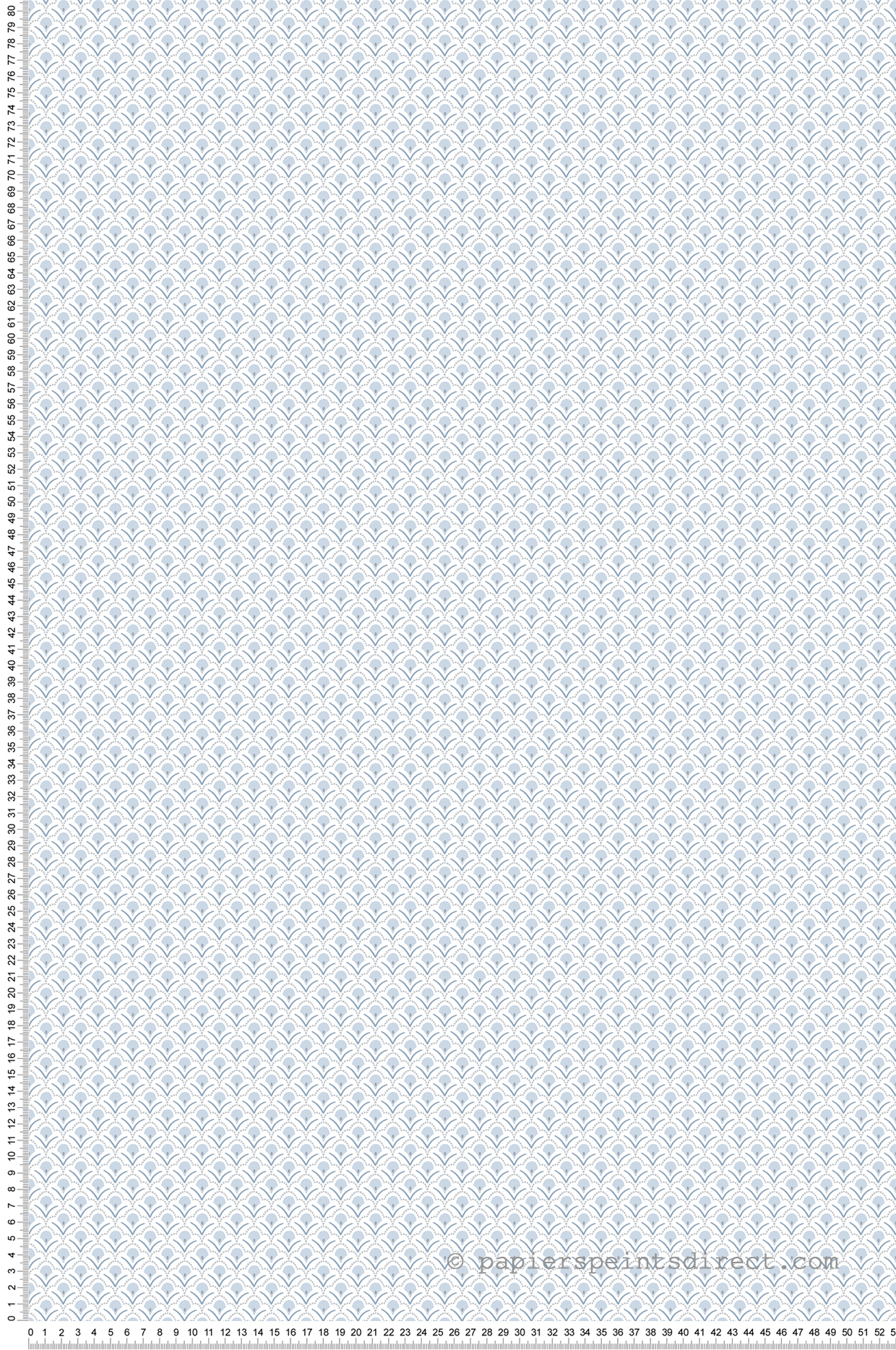 Papier peint Art Déco Plumetis bleu blanc - Jardin Secret de Lutèce | Réf. LTC-G78514