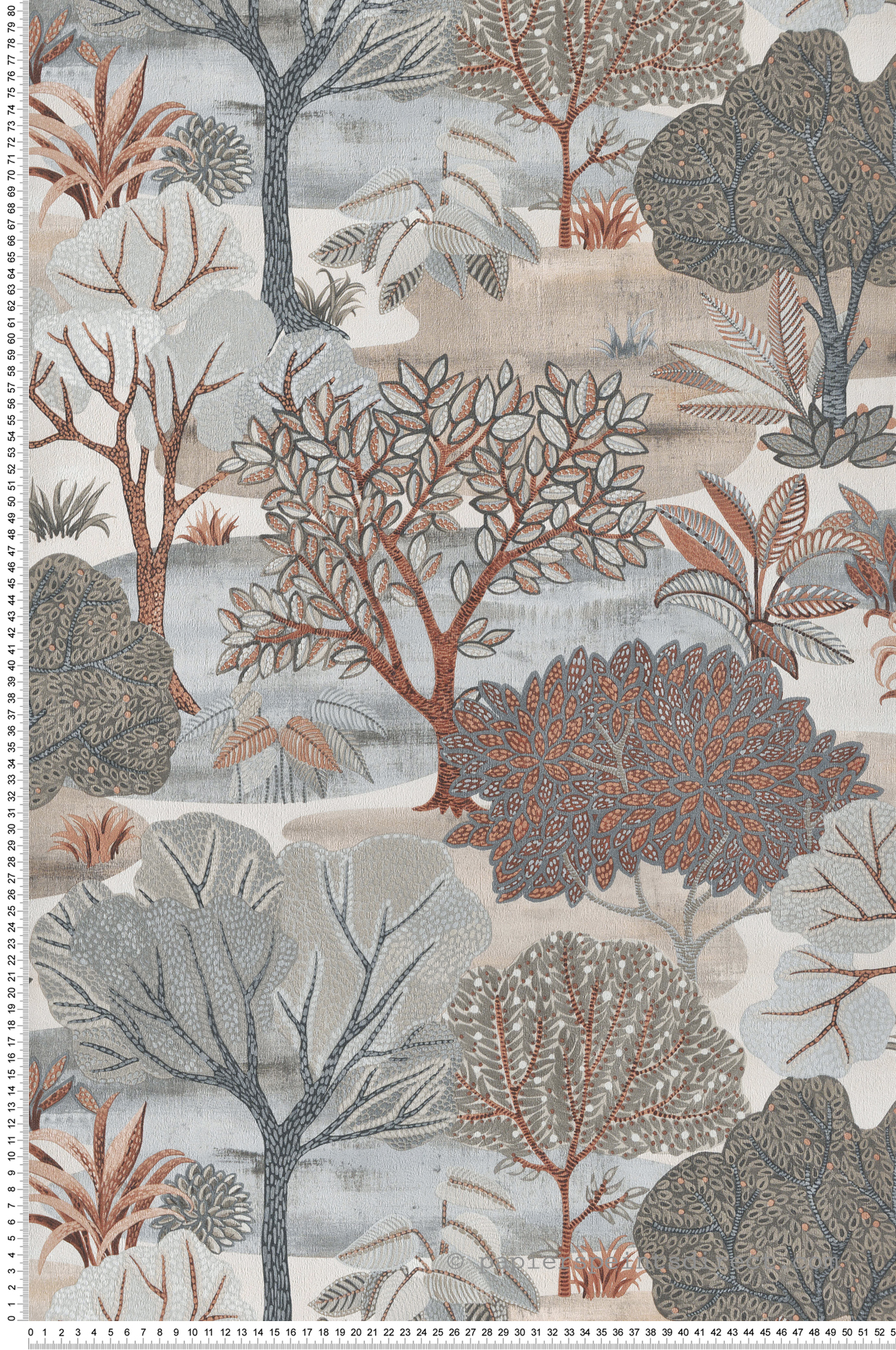 Papier peint Arbre Parc marron bleu - Allure de Lutèce | Réf. LTC-AL26251