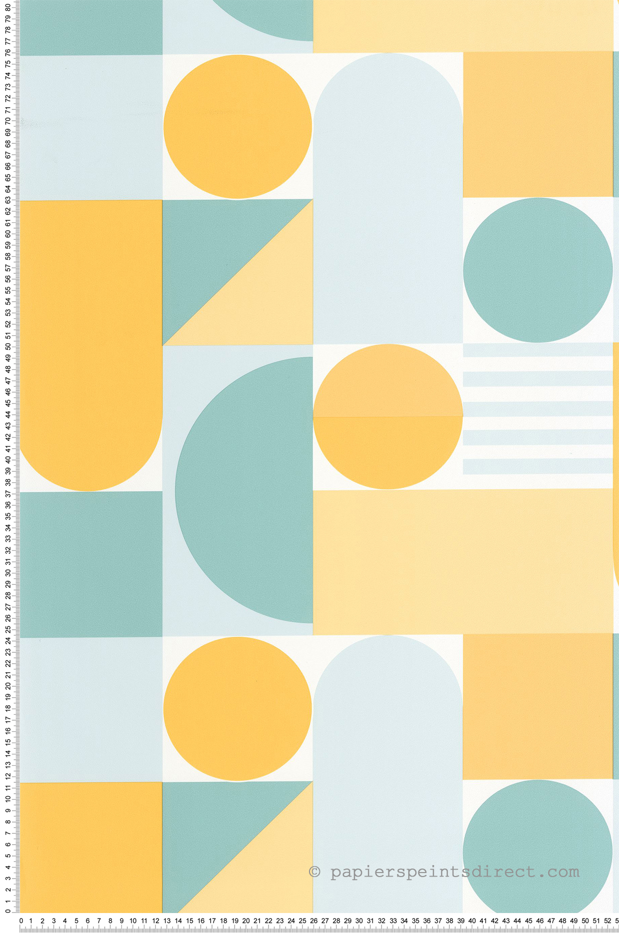 Papier peint Géométrique Limit bleu jaune - Outlines de Casélio | Réf. OTLS105056276