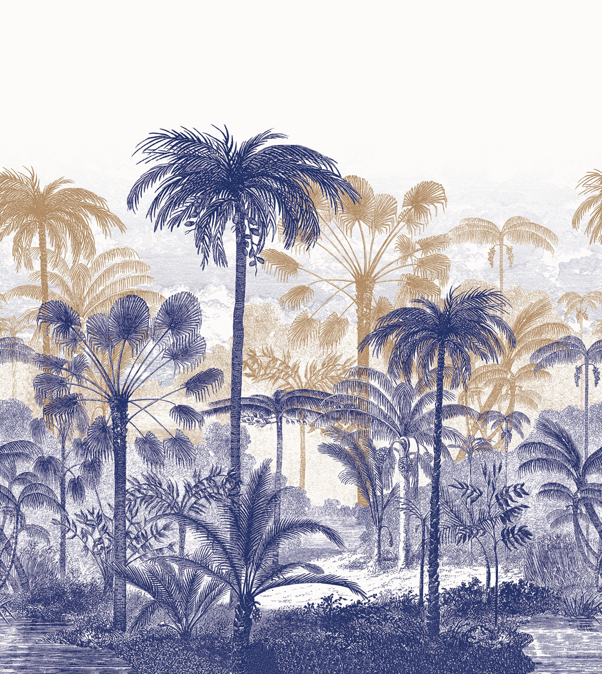 Papier peint panoramique Palmeraie Bosque M bleu - Nicaragua de Casadéco | Réf. NICA86456865