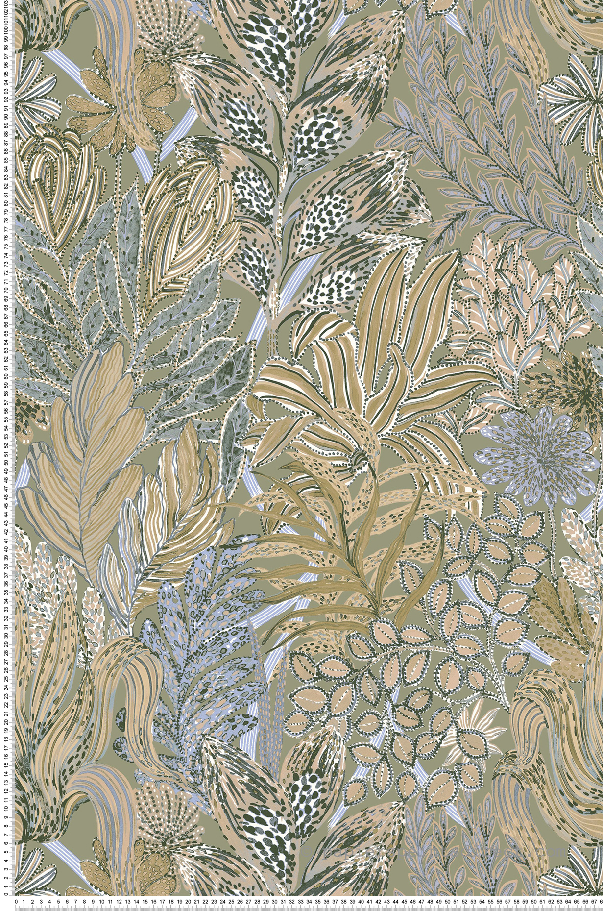 Papier peint Jungle Borromée vert parme - Jardin Félicia de Casamance | Réf. CAS-A74320834