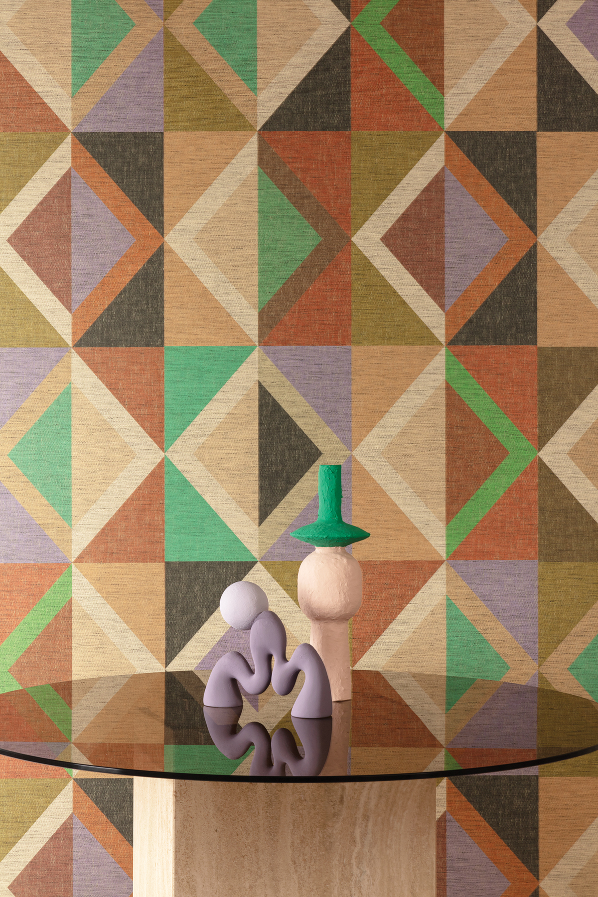 Papier peint panoramique Géométrique Lunca parme - A et B H260 - Joy de Masureel | Réf. MAS-DGJOY403X-260