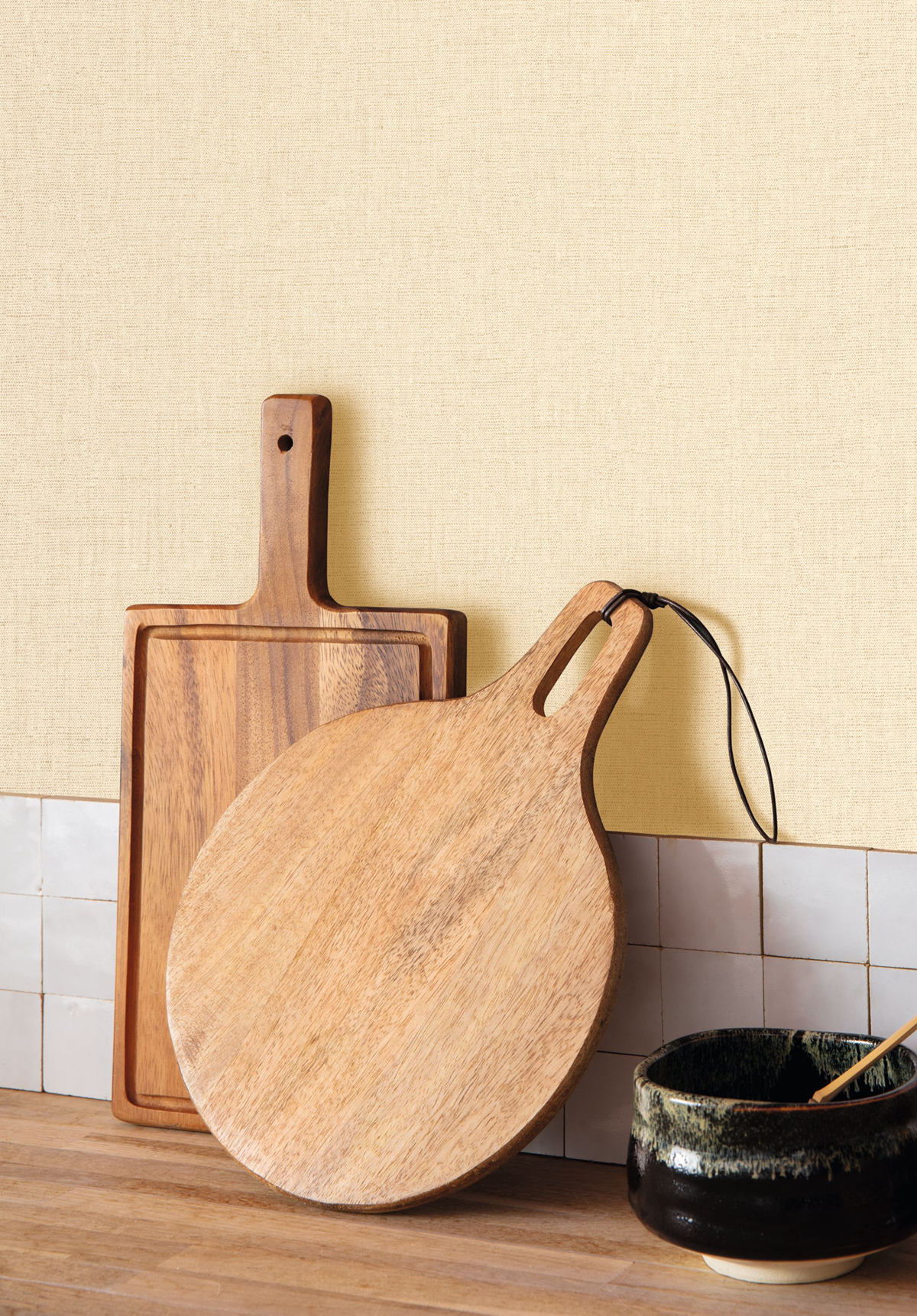 Papier peint Uni Lin écru doré - Light de Casélio | Réf. LIG103231220