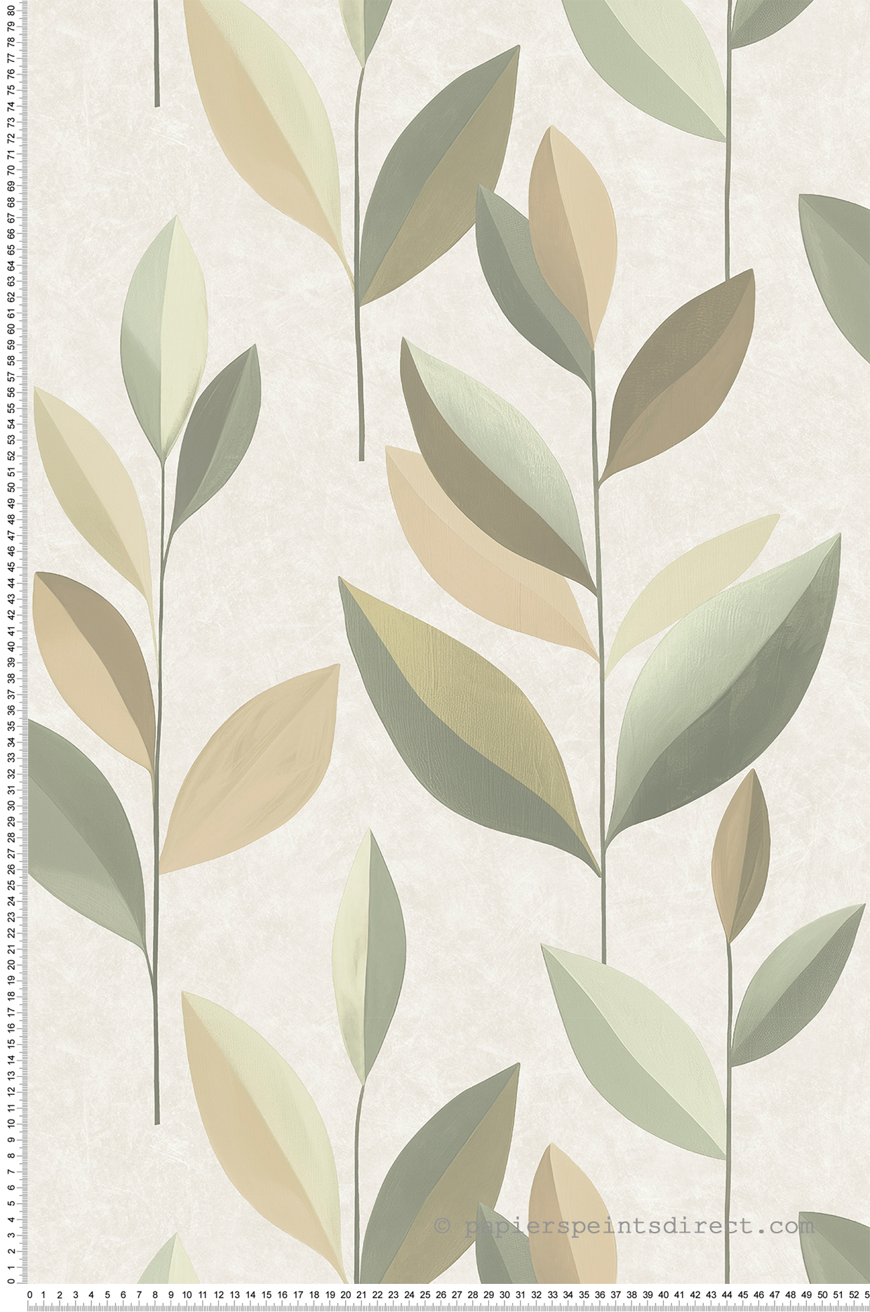 Papier peint Feuille Design vert d'eau beige - Vancouver de Montecolino | Réf. MC-SY27552