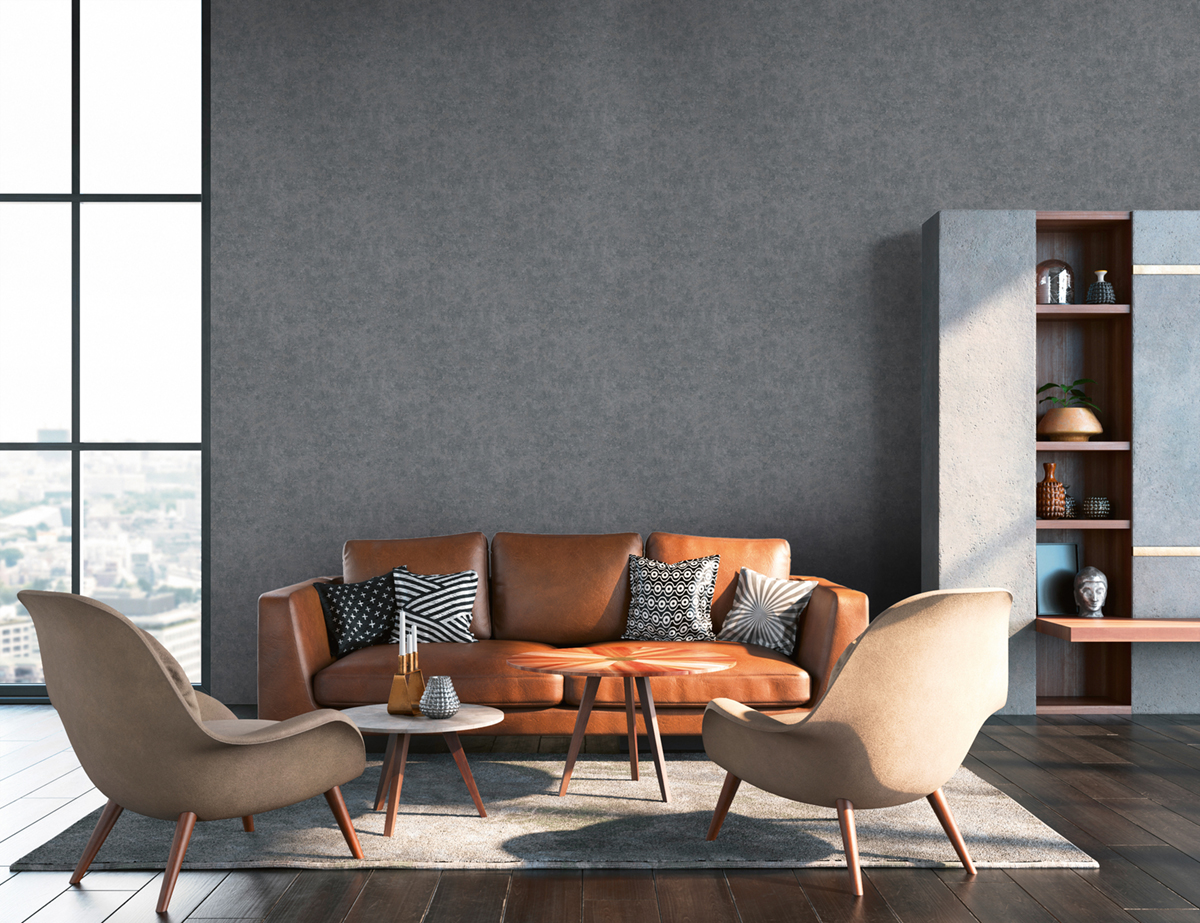 Papier peint Faux Uni gris pierre - History of Art d'A.S. Creation | AMB Réf. 37655-6