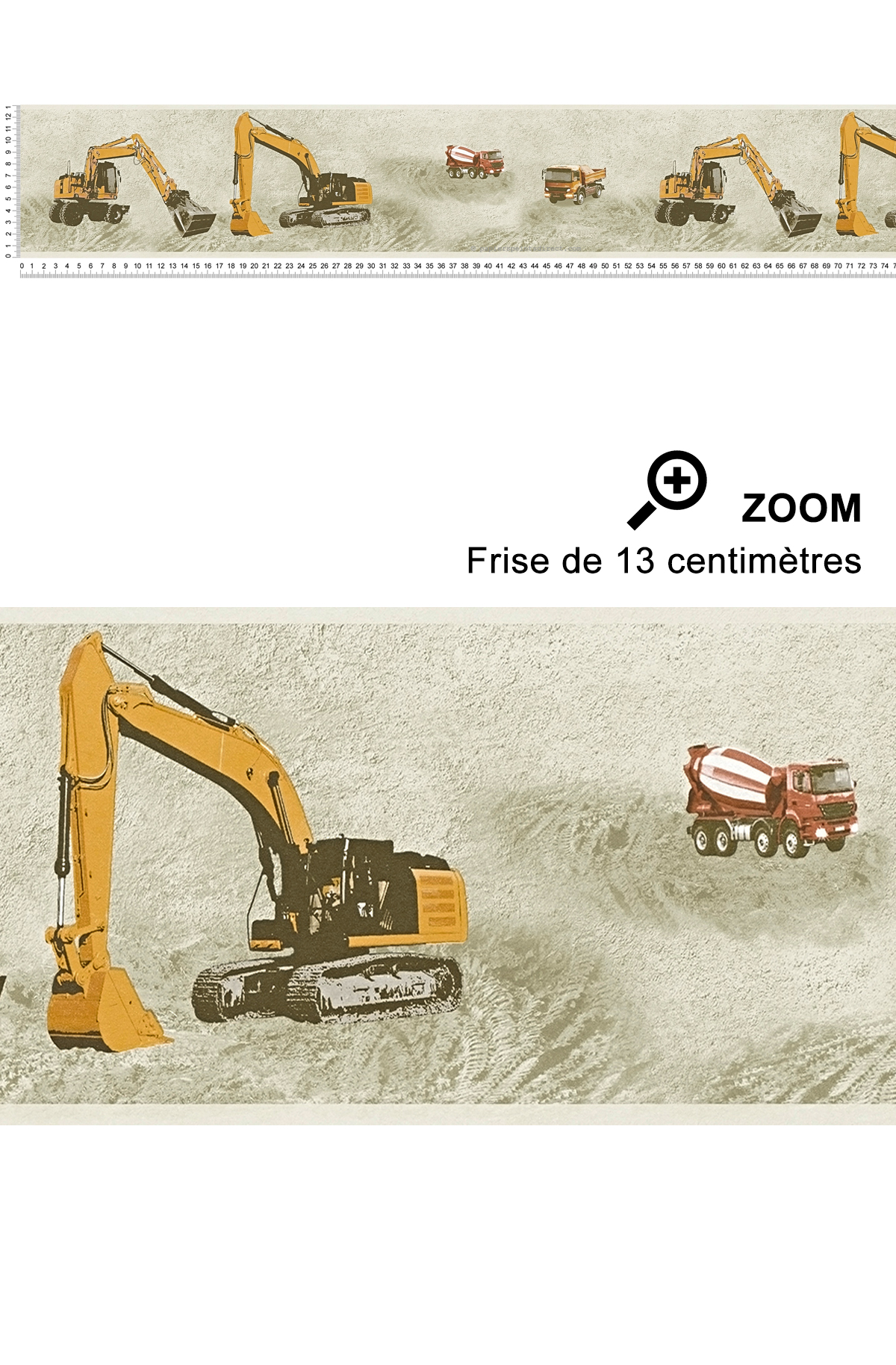 Frise chantier marron-beige et orange - Little Stars AS Création | Réf. SP04414