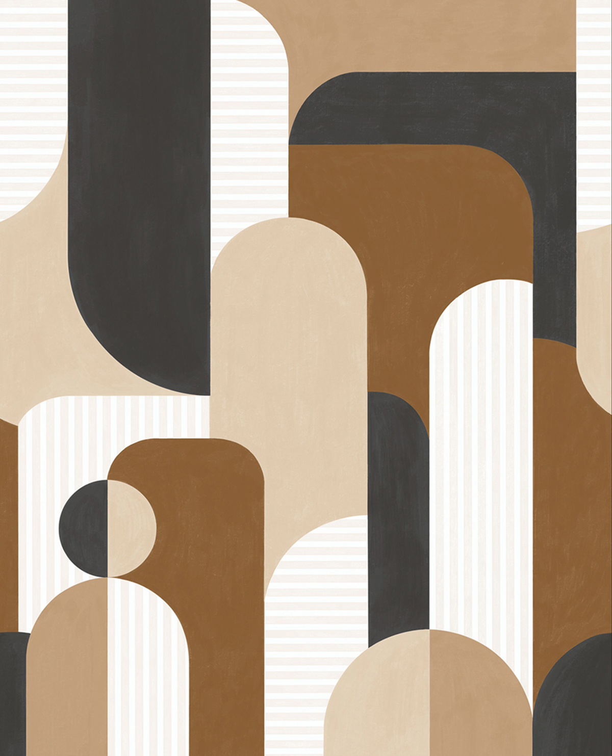 Papier peint panoramique Forme Volume marron L 250X310 - Graphic de Casélio | Réf. GPC105559202