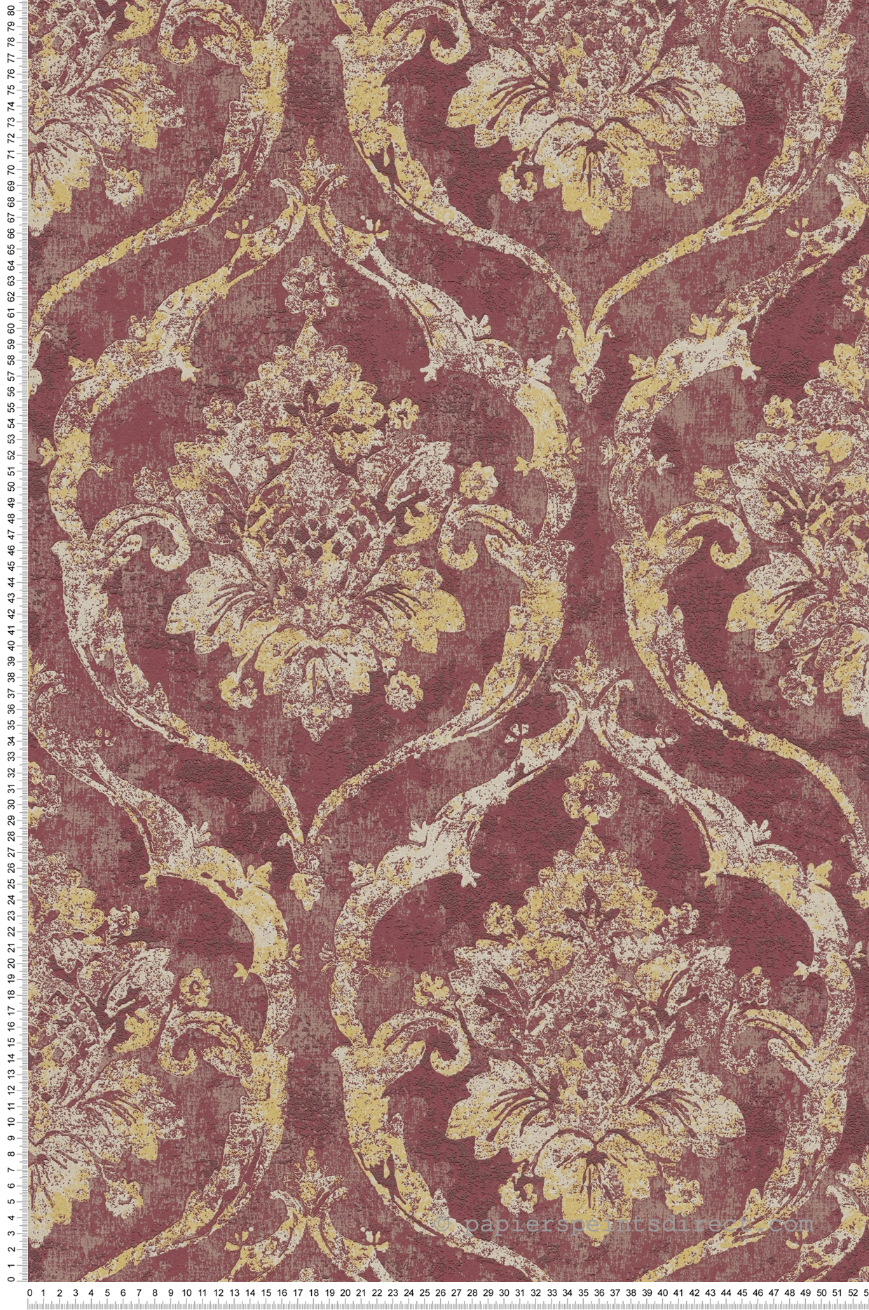 Papier peint Damassé Classique bordeaux - Vibes & Styles d'A.S. Création | Réf. AS-790193